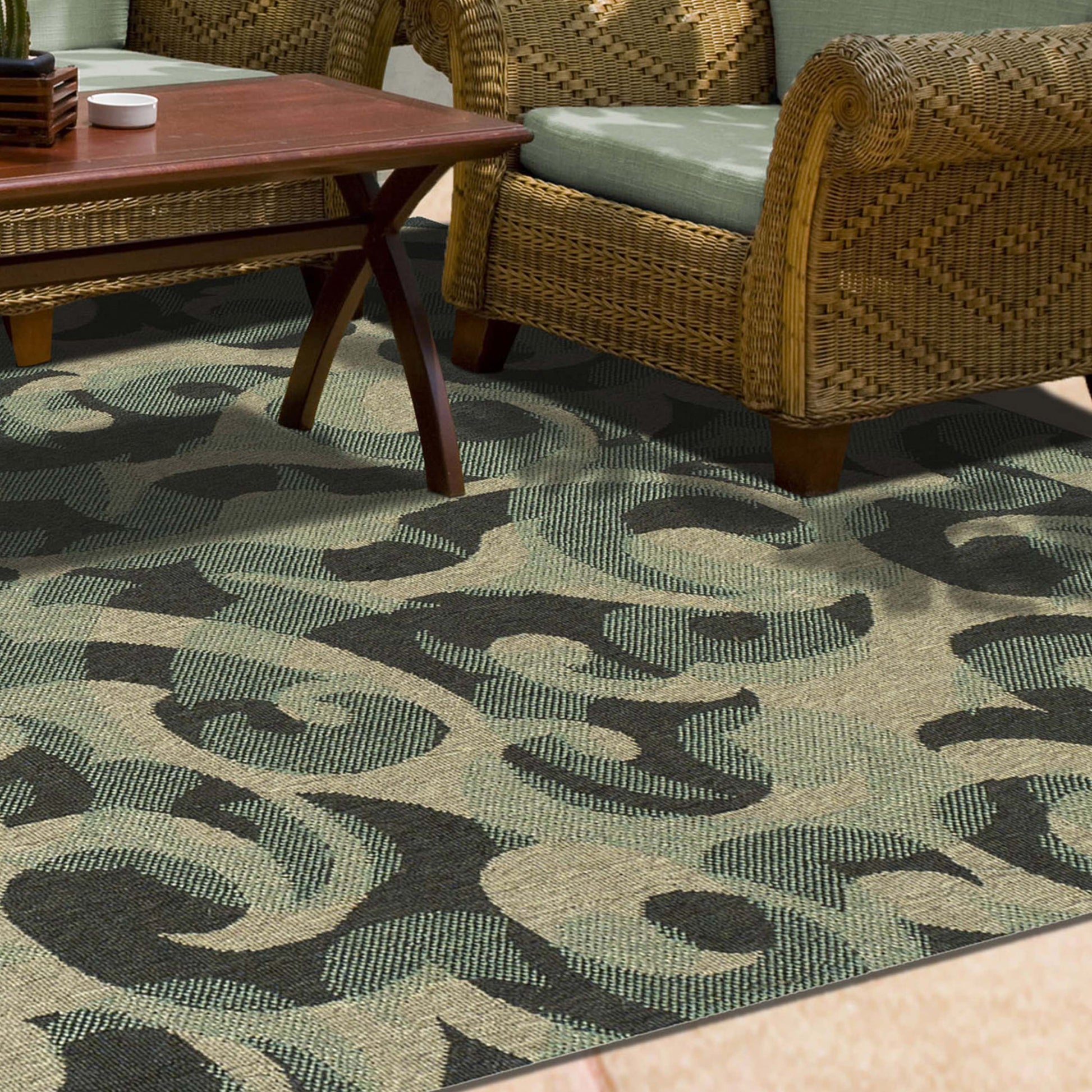 Aldaine Vintage Damask Indoor Outdoor Area Rug - Teal