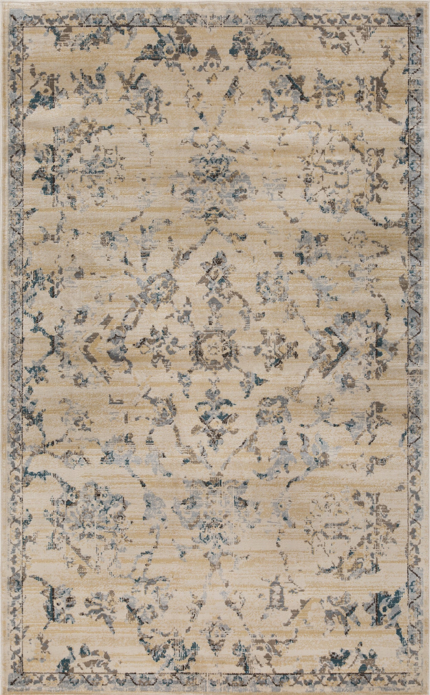 Superior Basilio Modern Farmhouse Medallion Indoor Area Rug Or Runner Rug Or Door Mat - Teal