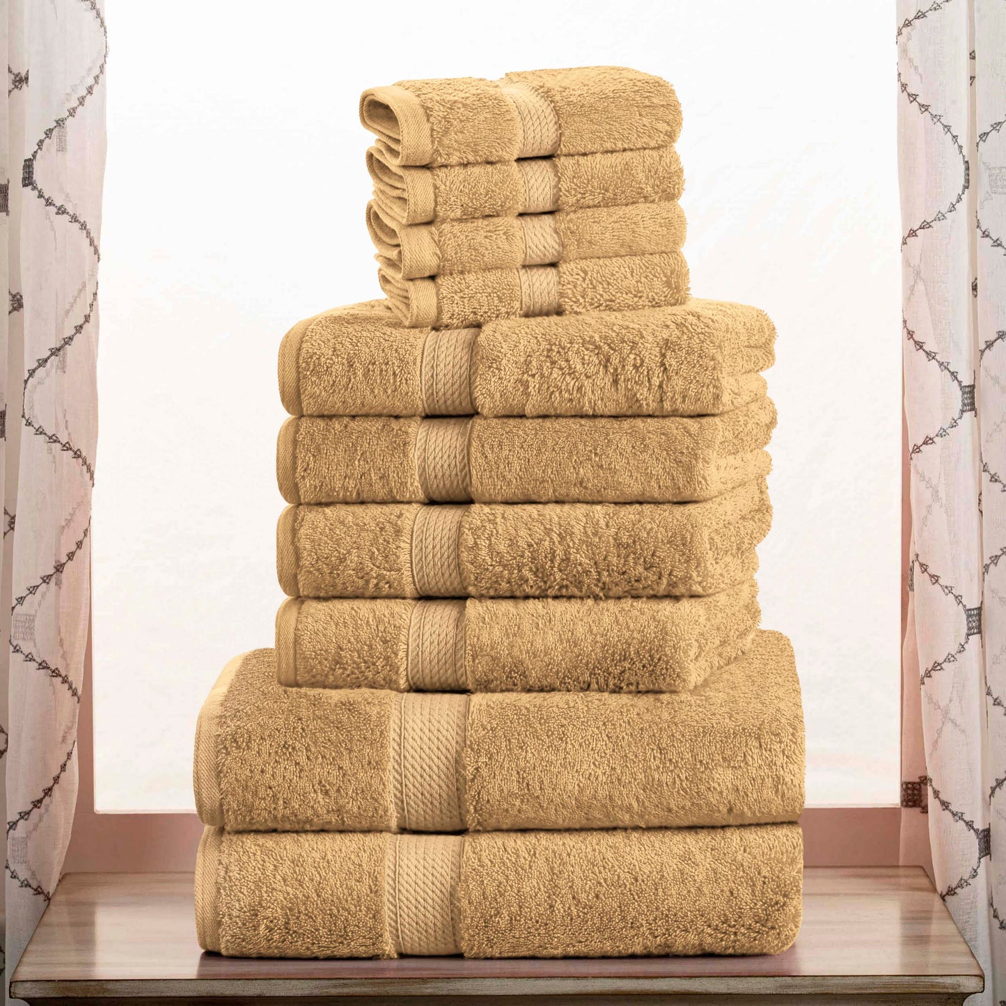 Madison Egyptian Cotton Pile Plush Heavyweight 10 Piece Towel Set