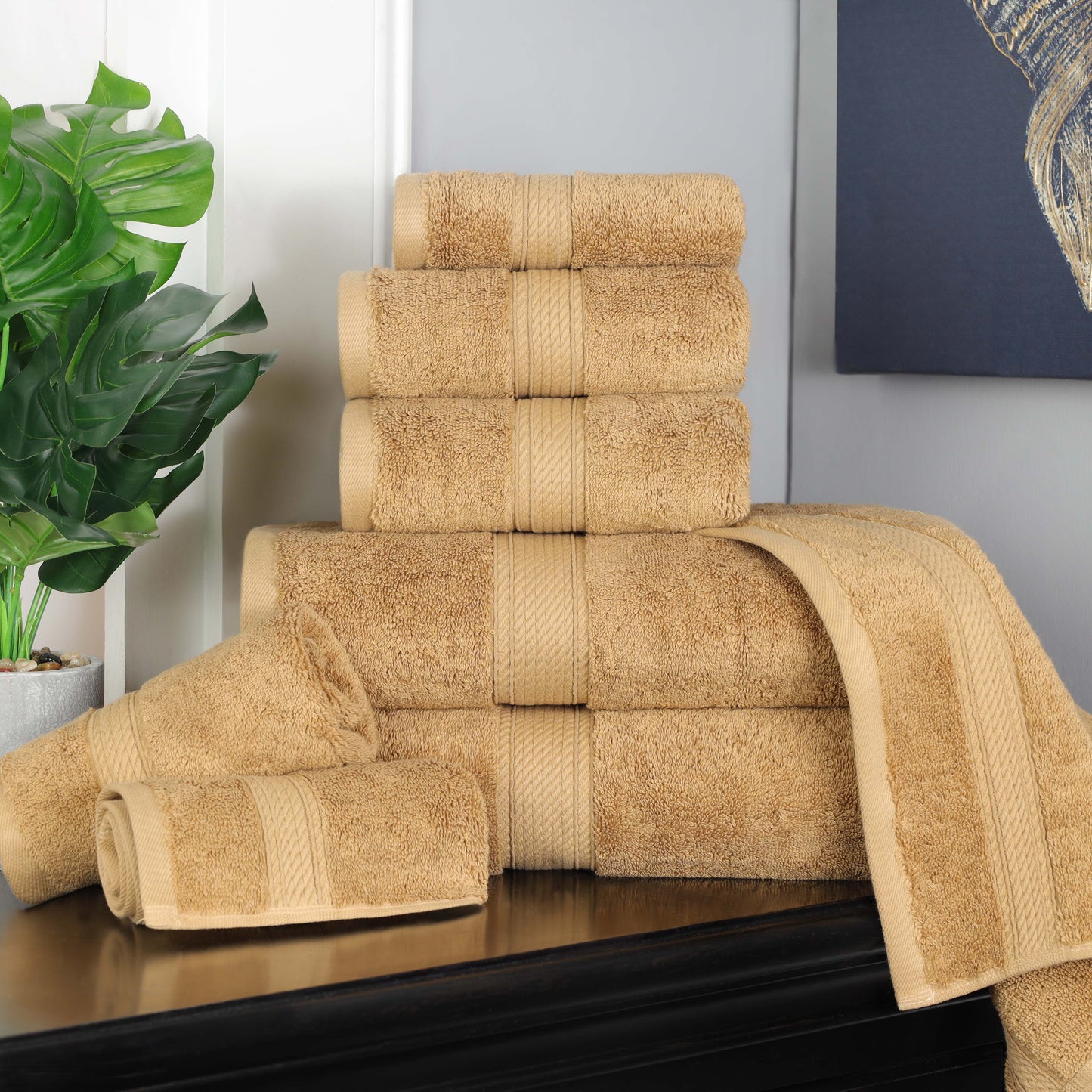 Madison Egyptian Cotton Pile Plush Heavyweight 8 Piece Towel Set