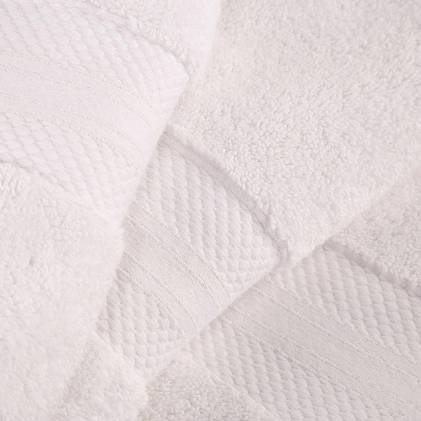 Superior Premium Turkish Cotton Assorted 9-Piece Towel Set - White
