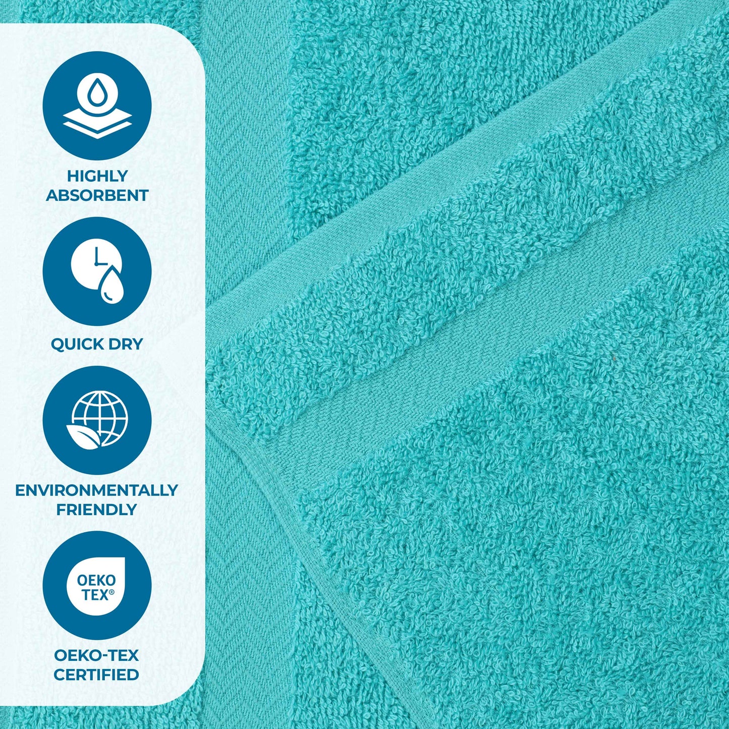Highly Absorbent Eco-Friendly Soft Cotton 18 Piece Towel Set