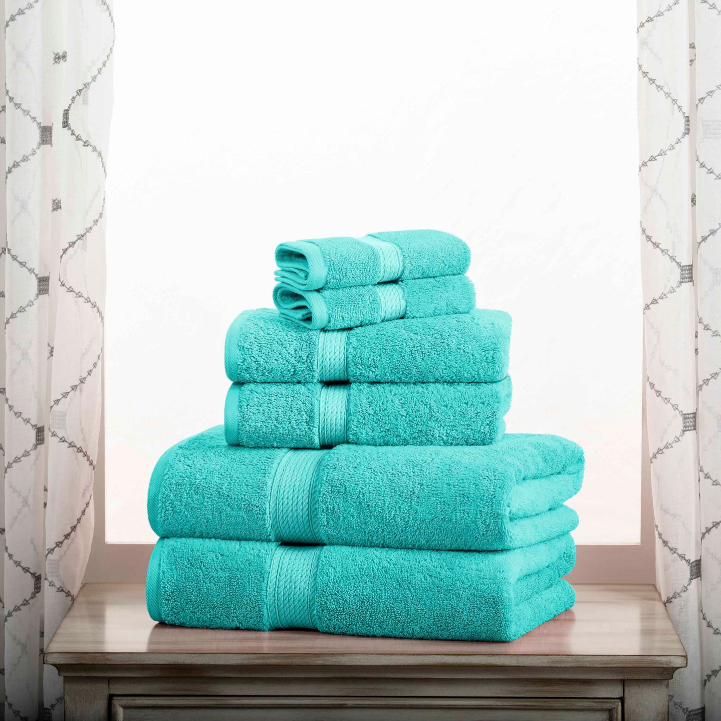 Madison Egyptian Cotton Pile Plush Heavyweight 6 Piece Towel Set