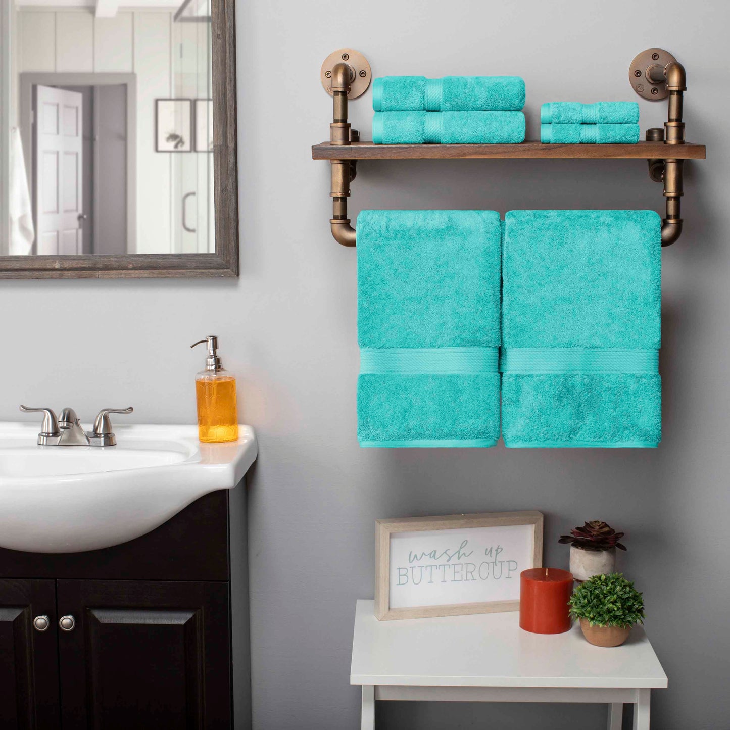 Madison Egyptian Cotton Pile Plush Heavyweight 6 Piece Towel Set