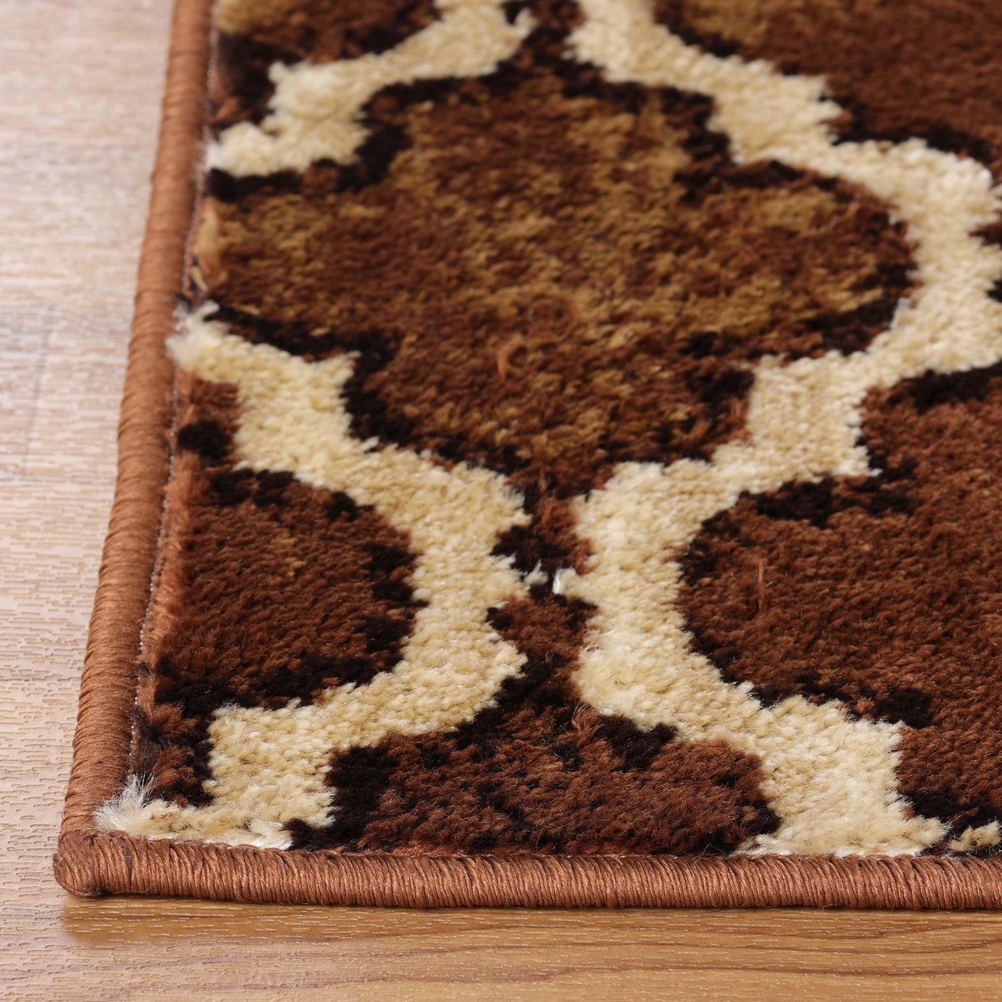 Viking Contemporary Geometric Trellis Indoor Area Rug or Runner - Brown