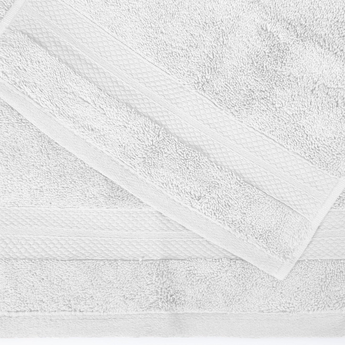 Superior Premium Turkish-Cotton Assorted Towel Set - White