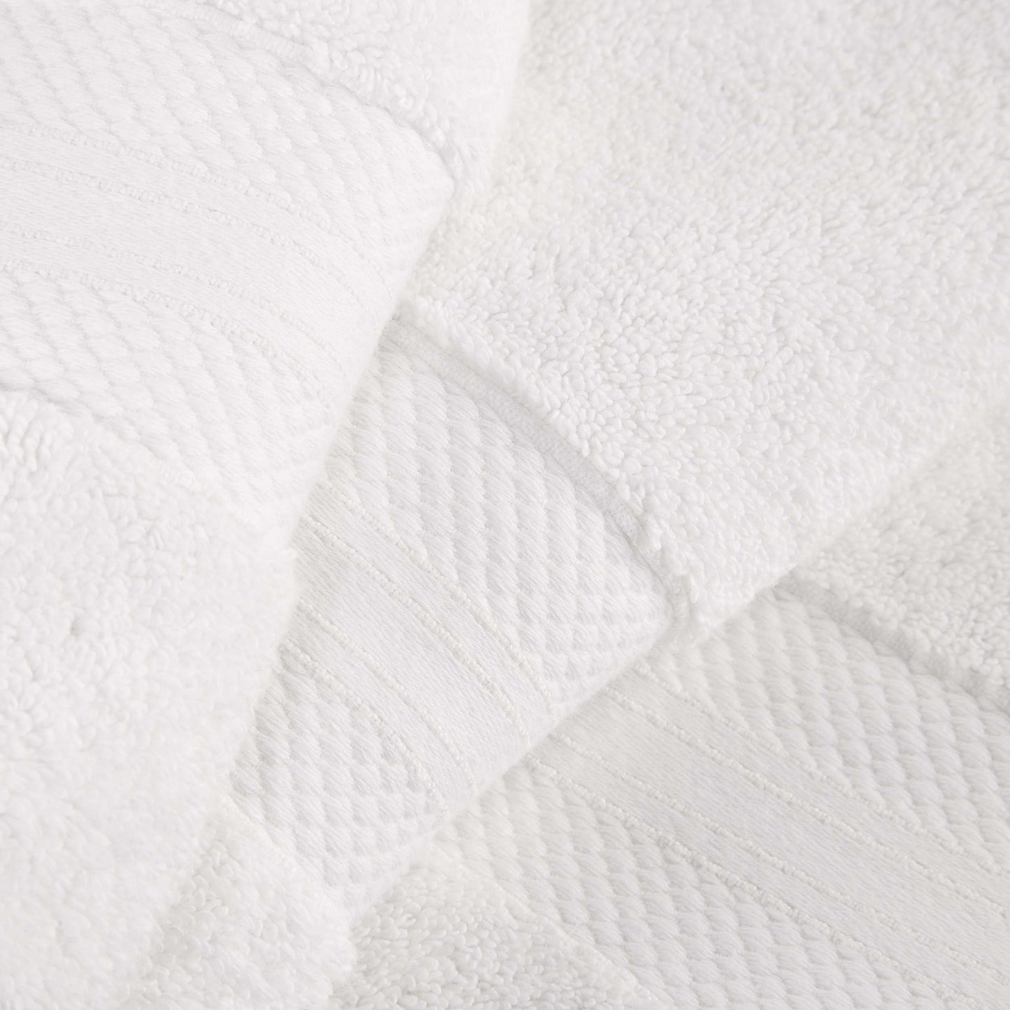 Superior Premium Turkish-Cotton Assorted Towel Set - White