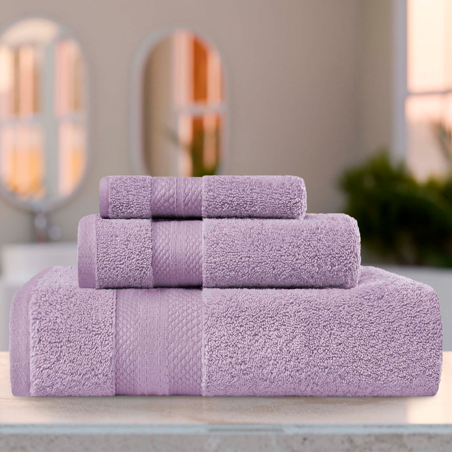 Superior Premium Turkish-Cotton Assorted Towel Set - Wisteria
