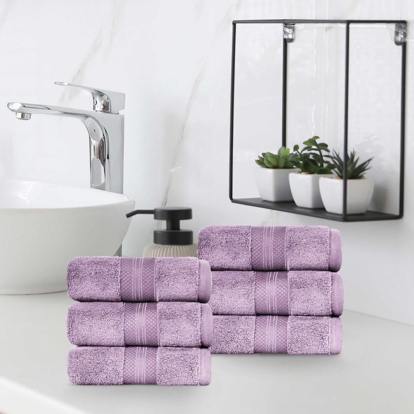 Superior Premium Turkish-Cotton Assorted Towel Set - Wisteria