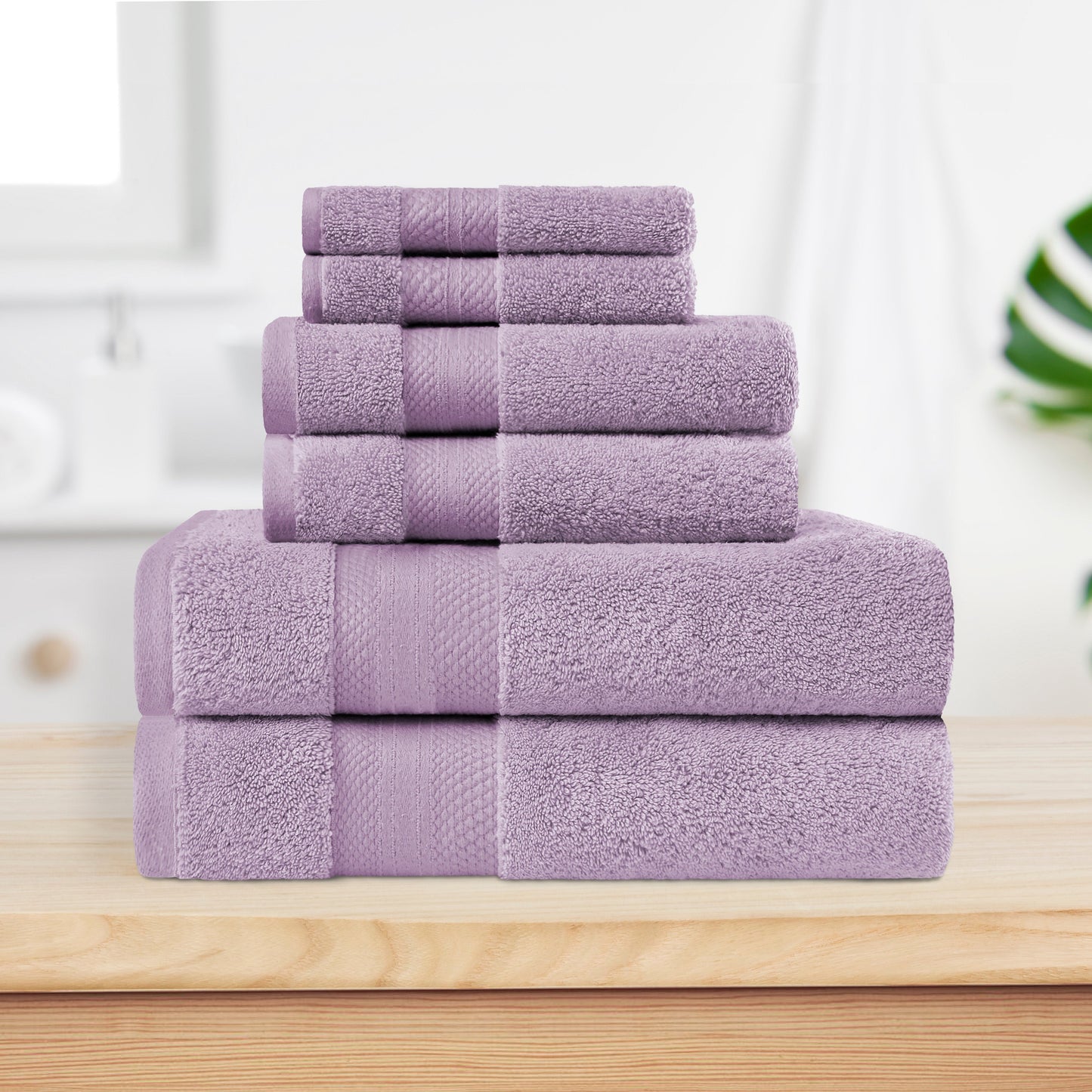 Superior Premium Turkish-Cotton Assorted Towel Set - Wisteria