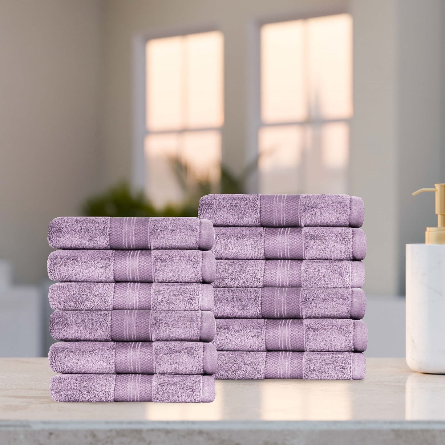 Superior Premium Turkish-Cotton Assorted Towel Set - Wisteria