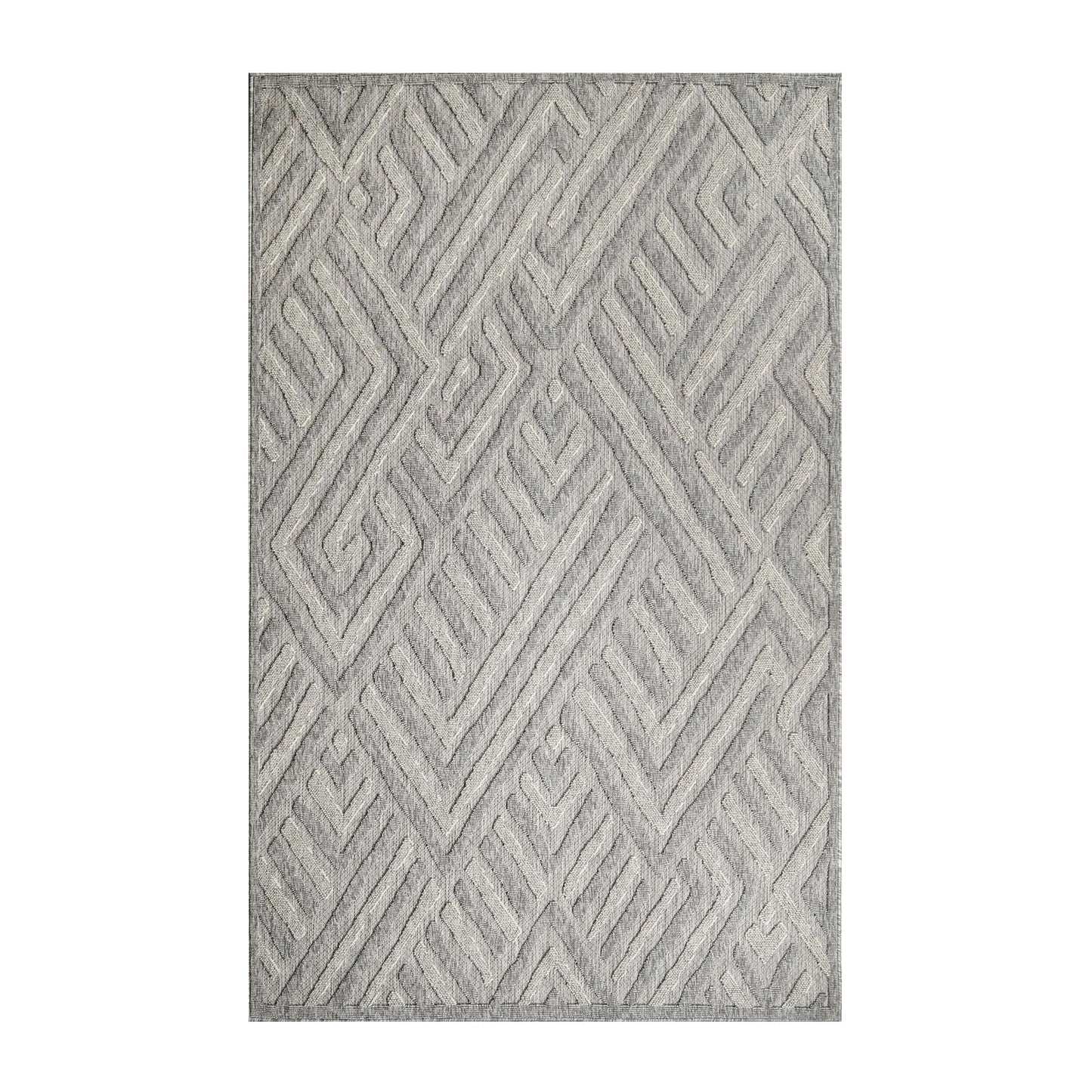 Wynn Modern Geometric Abstract Indoor/Outdoor Area Rug - Charcoal