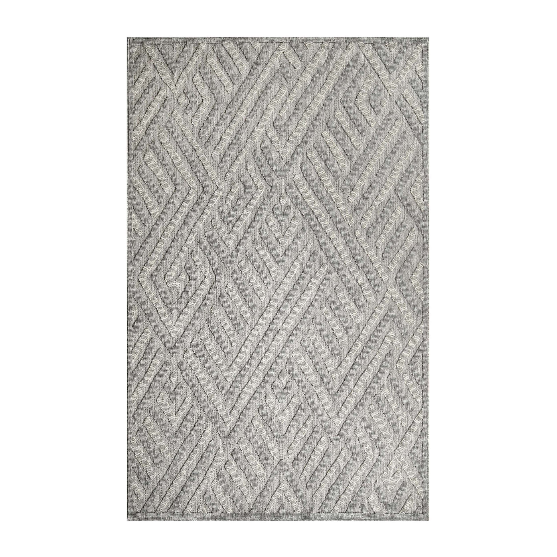 Wynn Modern Geometric Abstract Indoor/Outdoor Area Rug - Charcoal