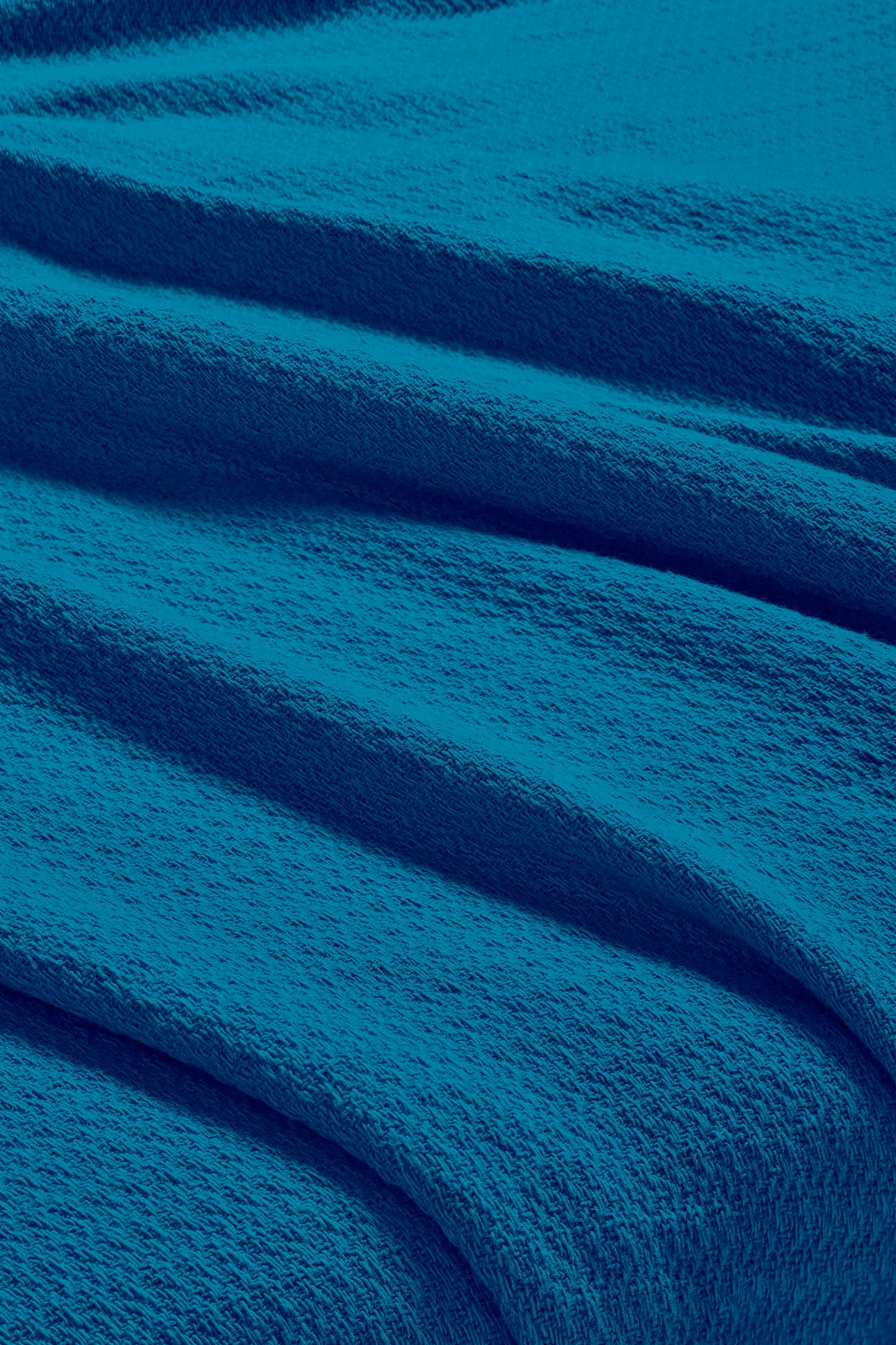 Waffle Weave Honeycomb Knit Soft Solid Textured Cotton Blanket - Azure