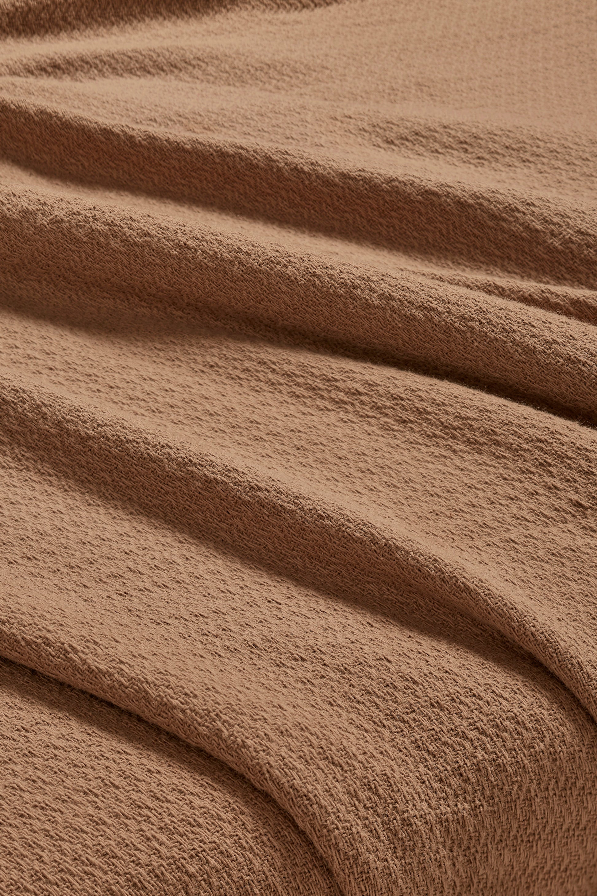 Waffle Weave Honeycomb Knit Soft Solid Textured Cotton Blanket - Camel