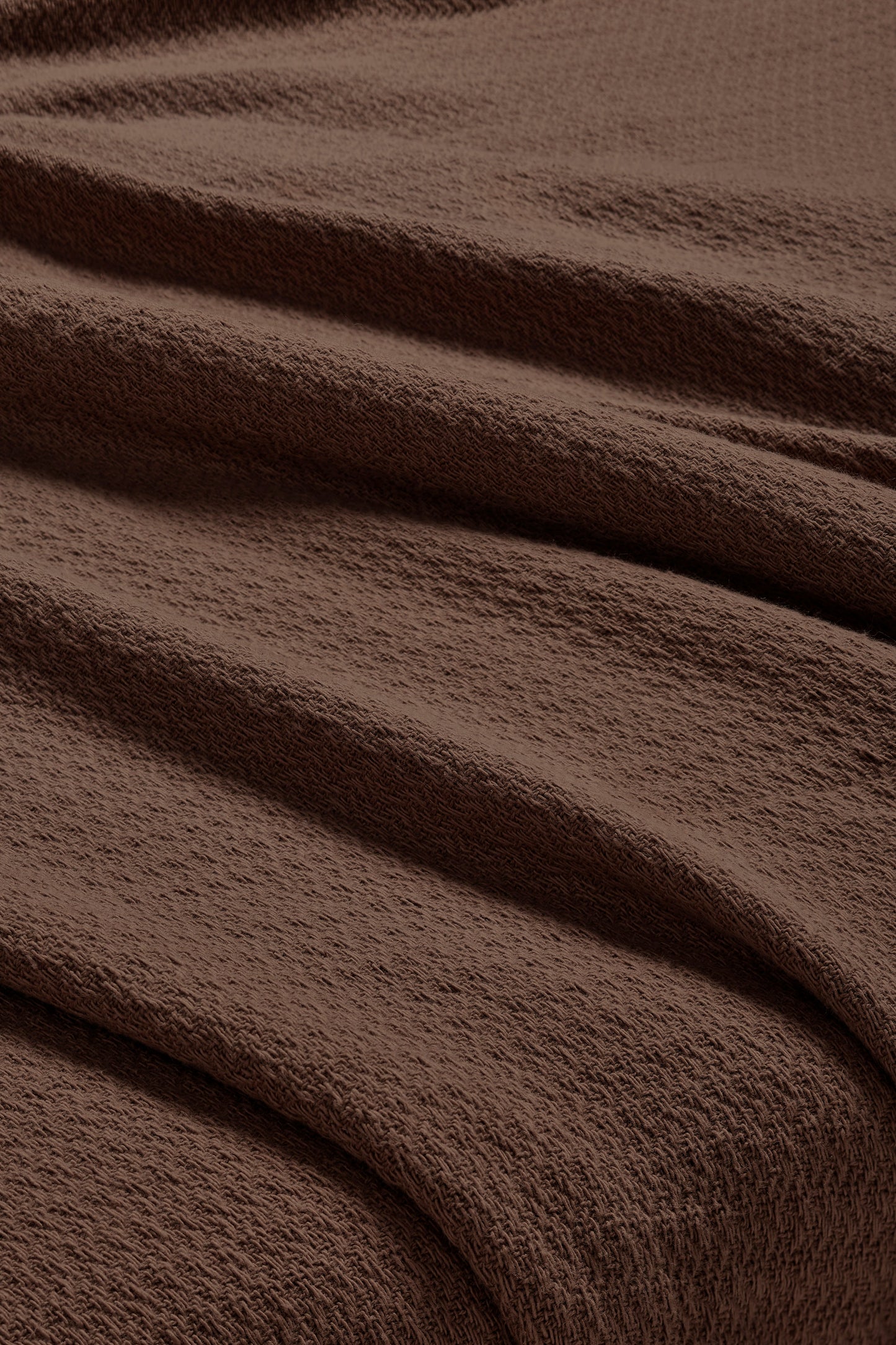 Waffle Weave Honeycomb Knit Soft Solid Textured Cotton Blanket - Chocolate