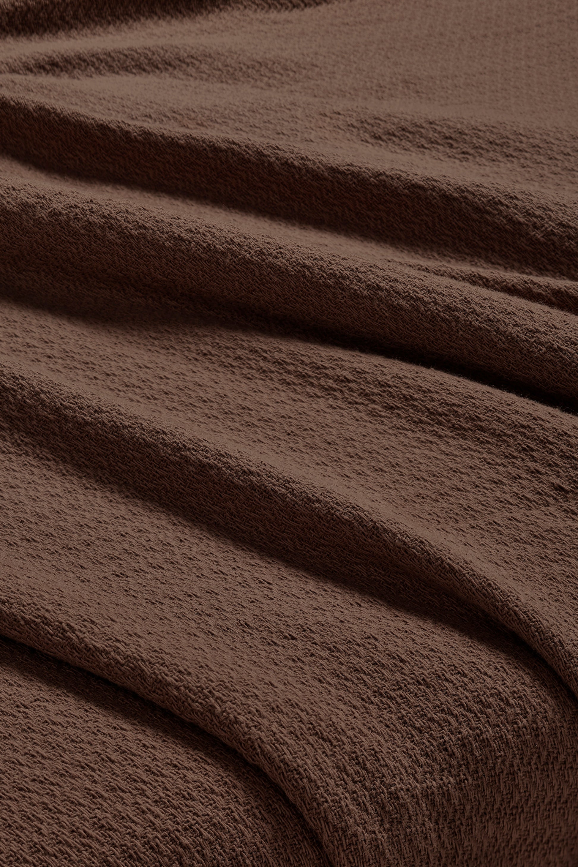Waffle Weave Honeycomb Knit Soft Solid Textured Cotton Blanket - Chocolate