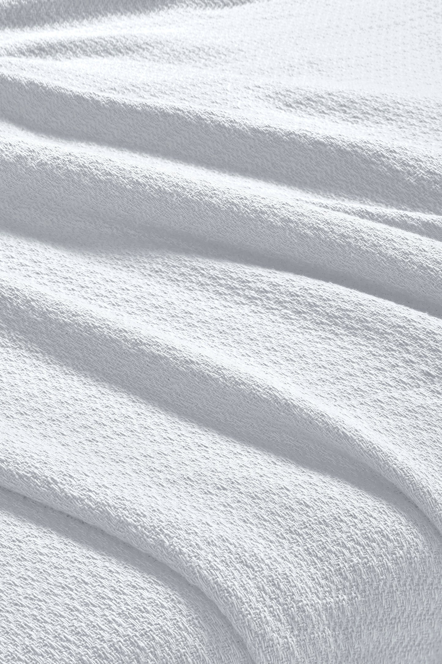 Waffle Weave Honeycomb Knit Soft Solid Textured Cotton Blanket - White