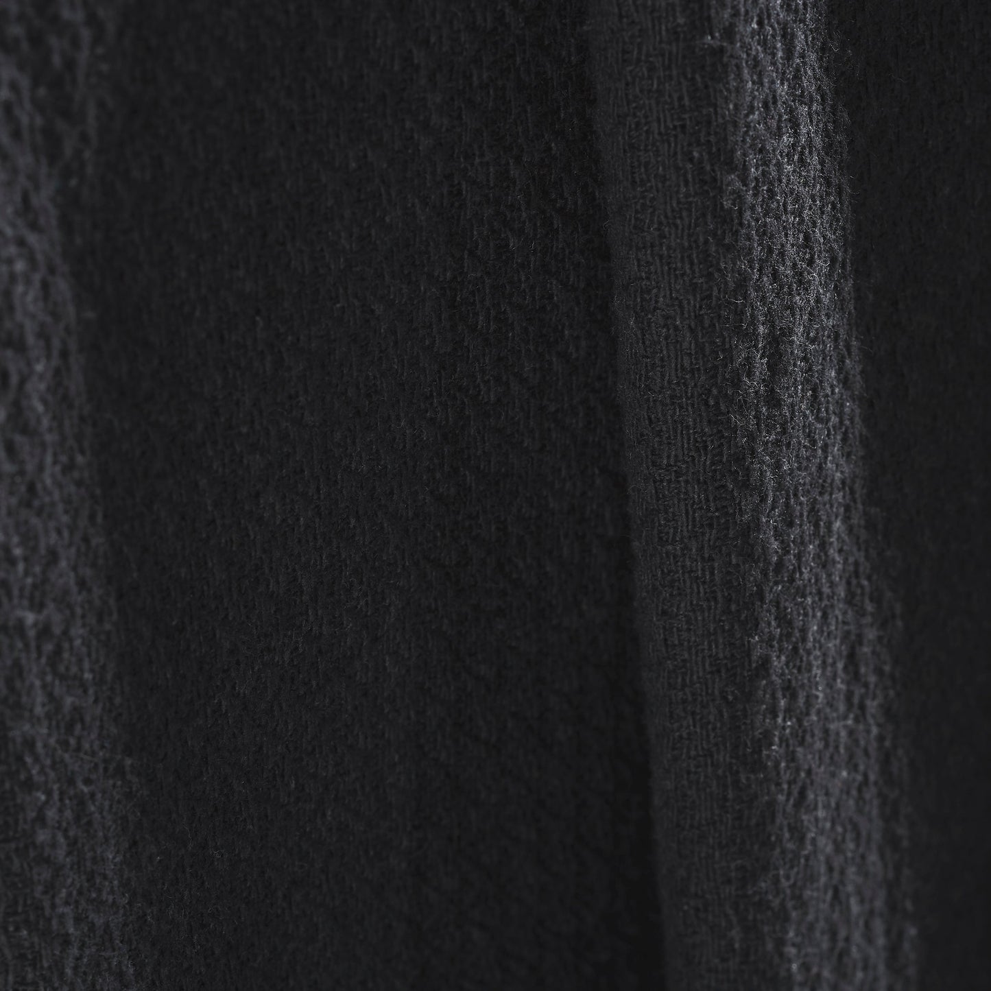 Waffle Weave Honeycomb Knit Soft Solid Textured Cotton Blanket - Black