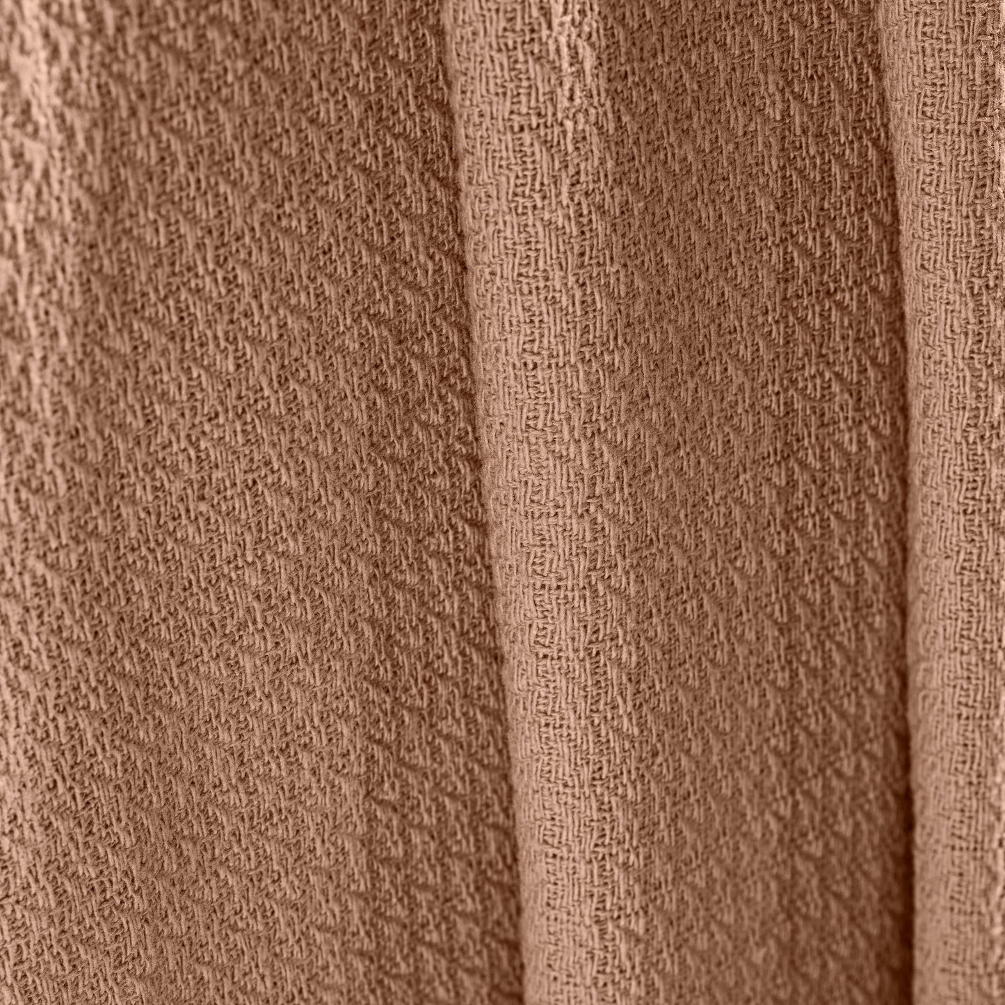 Waffle Weave Honeycomb Knit Soft Solid Textured Cotton Blanket - Camel