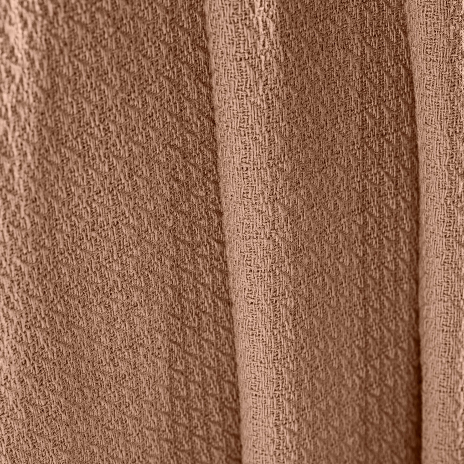 Waffle Weave Honeycomb Knit Soft Solid Textured Cotton Blanket - Camel