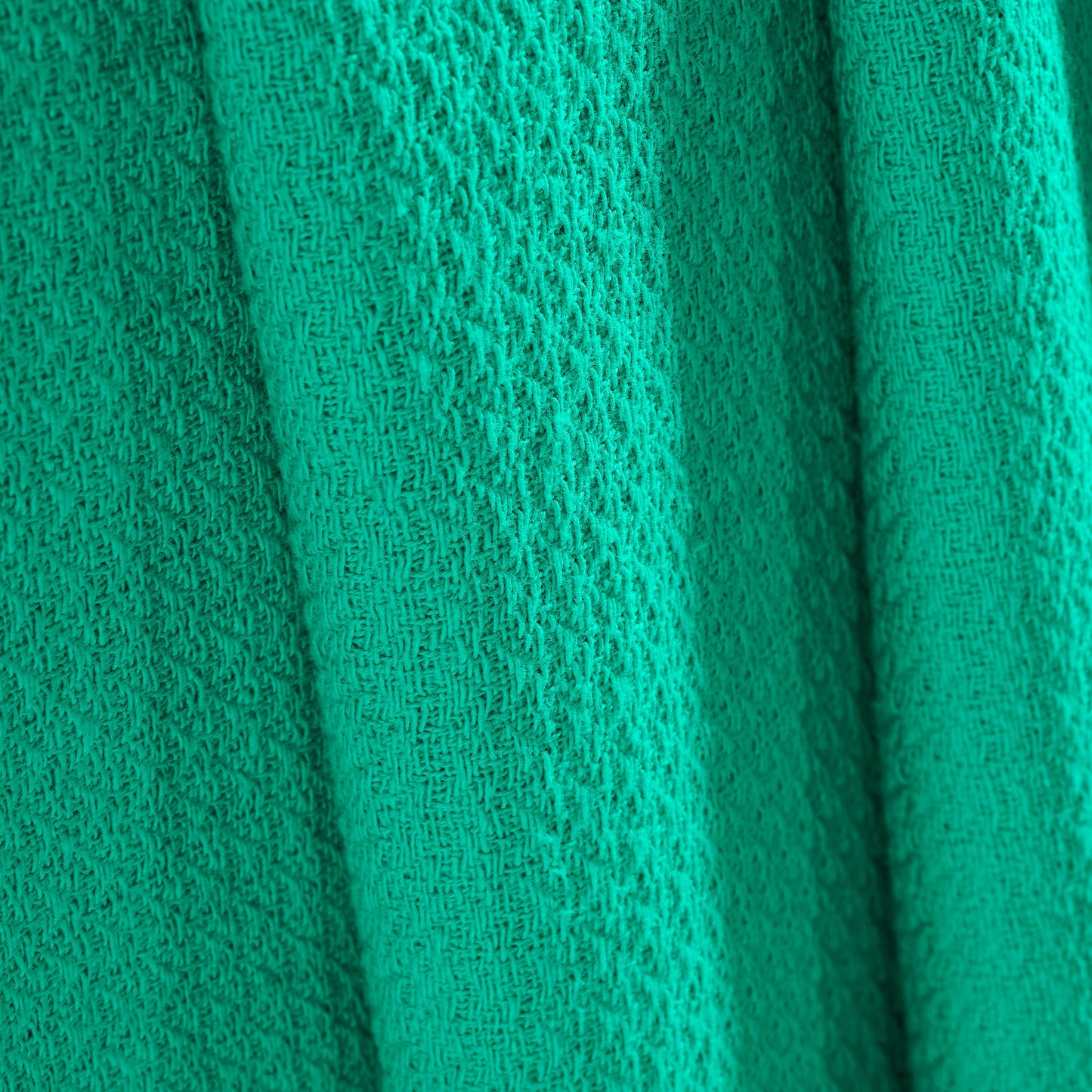 Waffle Weave Honeycomb Knit Soft Solid Textured Cotton Blanket - Gumdrop Green