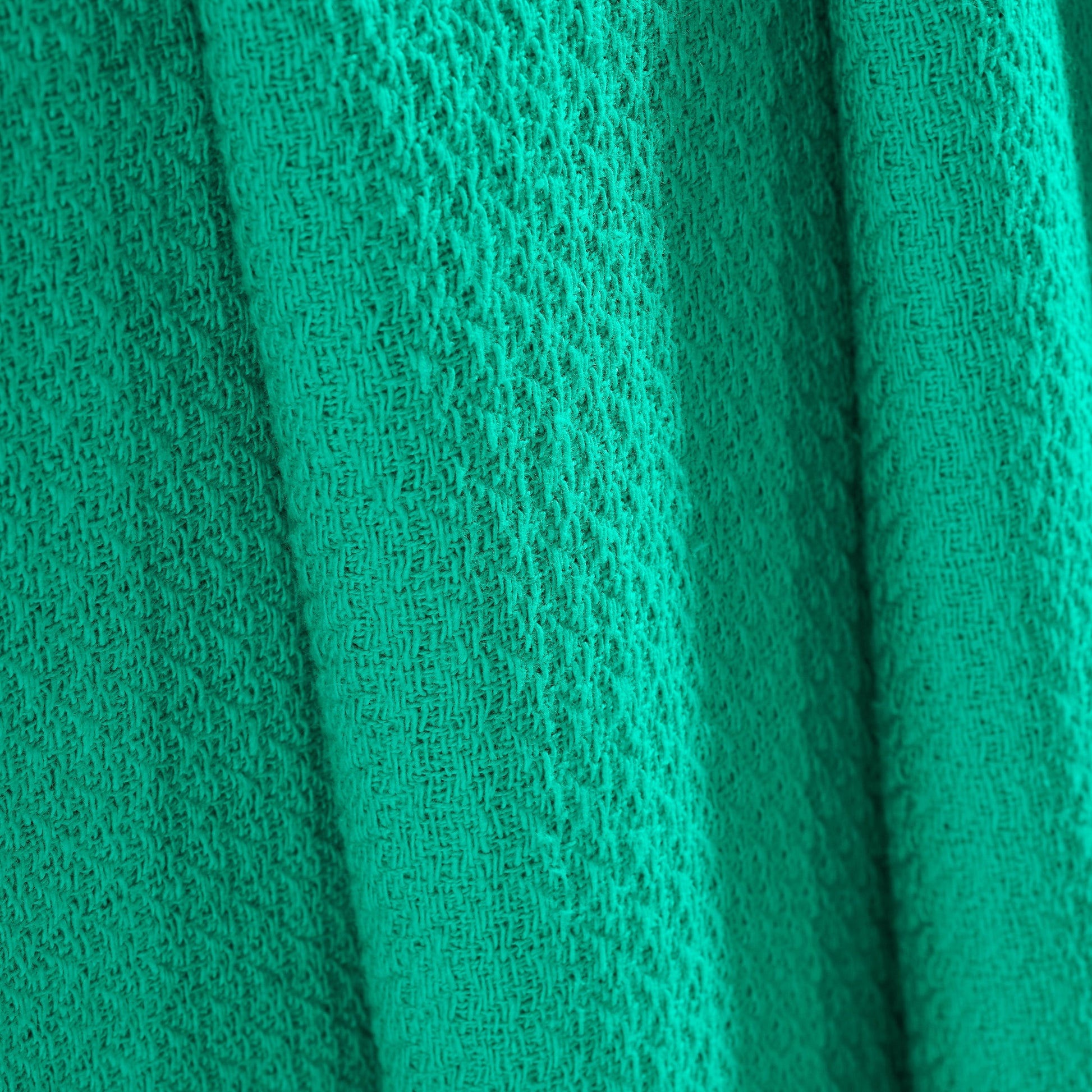Waffle Weave Honeycomb Knit Soft Solid Textured Cotton Blanket - Gumdrop Green