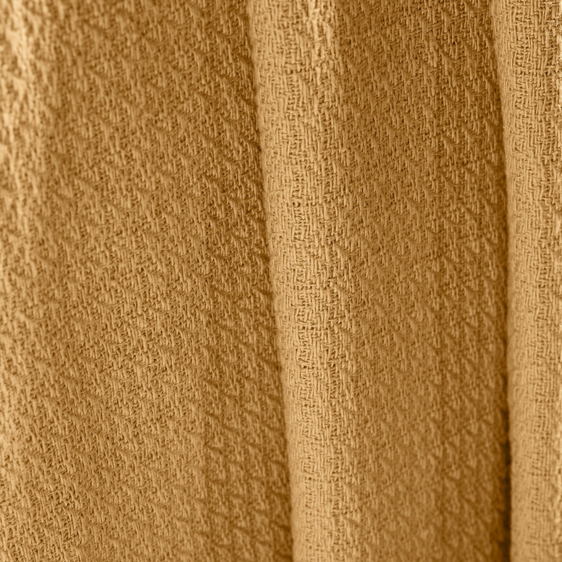 Waffle Weave Honeycomb Knit Soft Solid Textured Cotton Blanket - Sahara