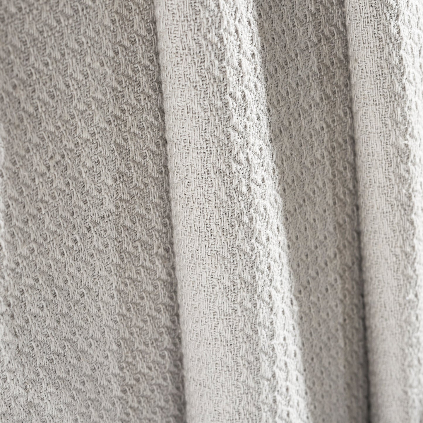 Waffle Weave Honeycomb Knit Soft Solid Textured Cotton Blanket - Silver