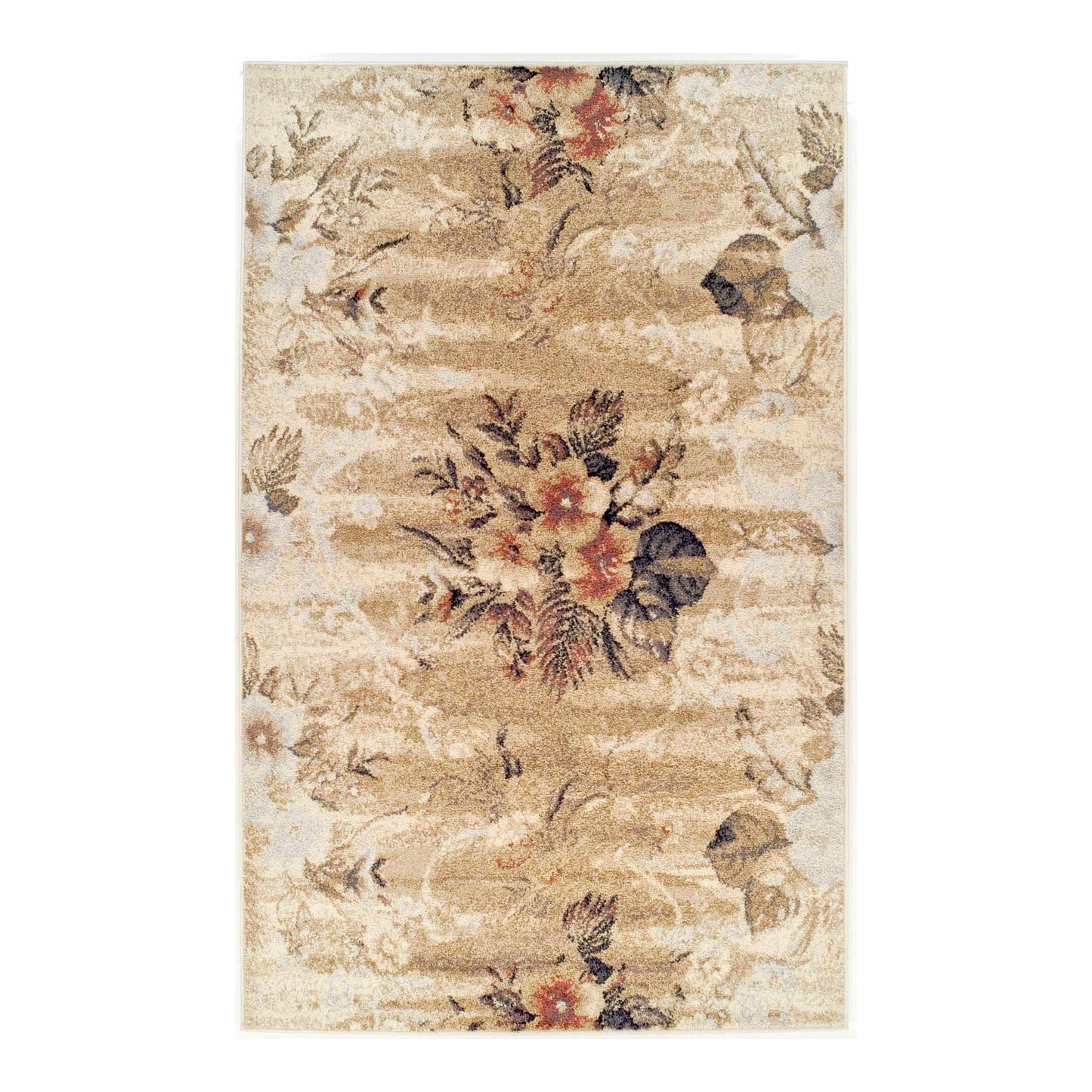 Superior Washed Floral Transitional French Design Distressed Indoor Area Rug or Runner