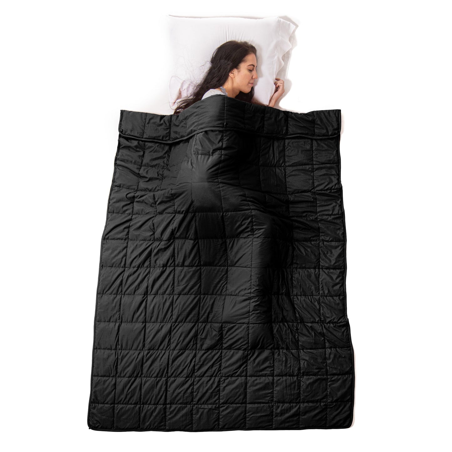 Weighted Quilted Microfiber Throw Blanket - Black