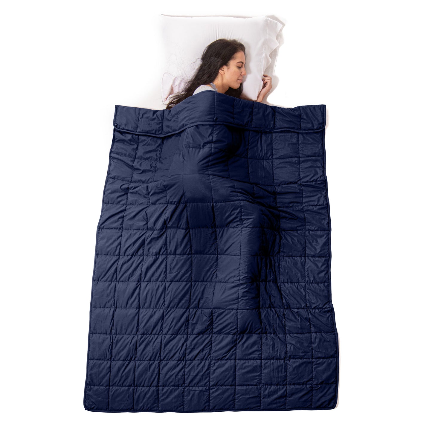 Weighted Quilted Microfiber Throw Blanket - Navy Blue