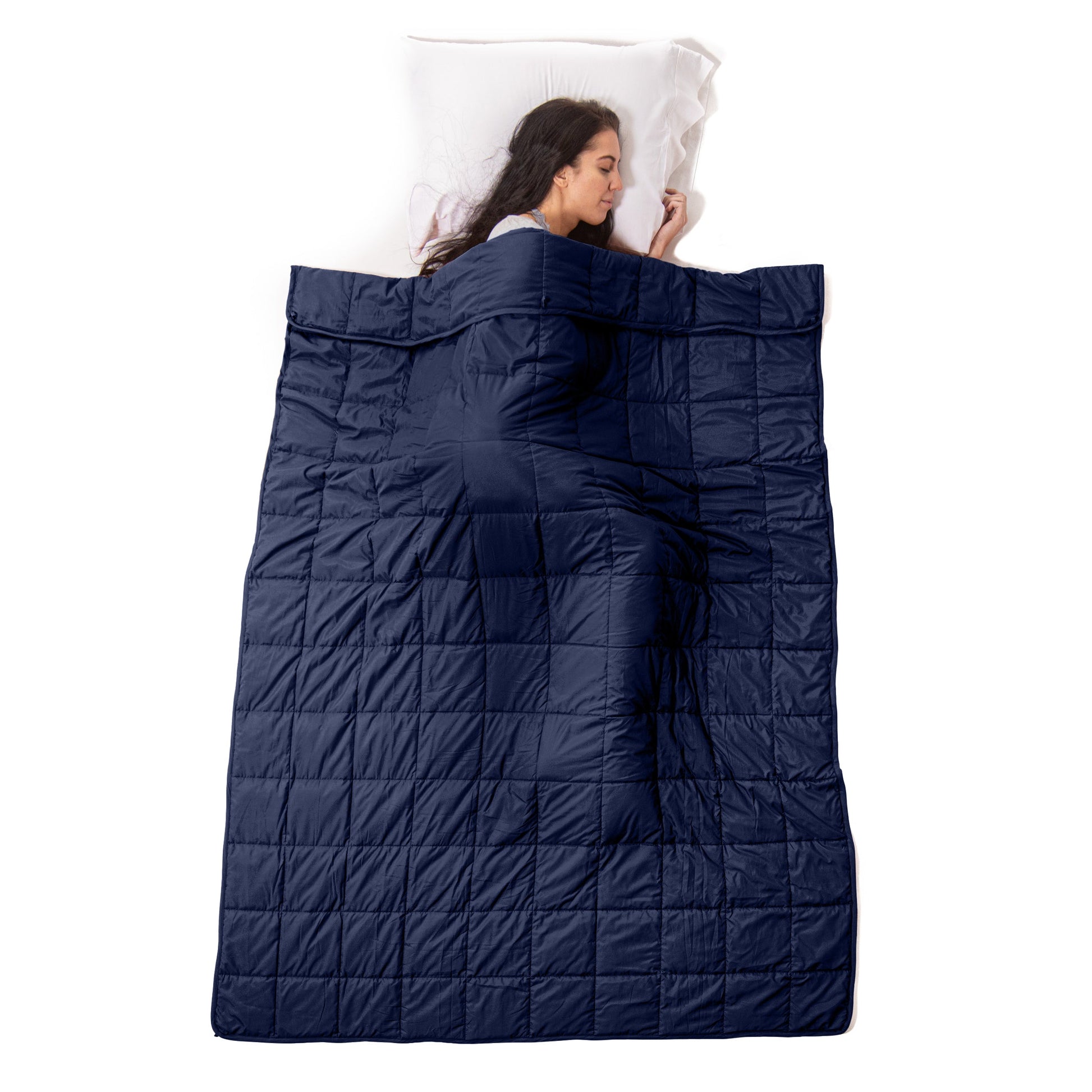 Weighted Quilted Microfiber Throw Blanket - Navy Blue