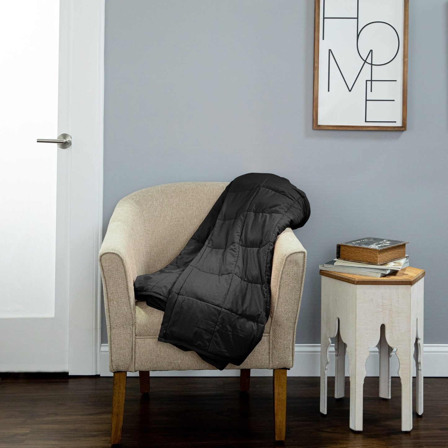 Weighted Quilted Microfiber Throw Blanket - Black