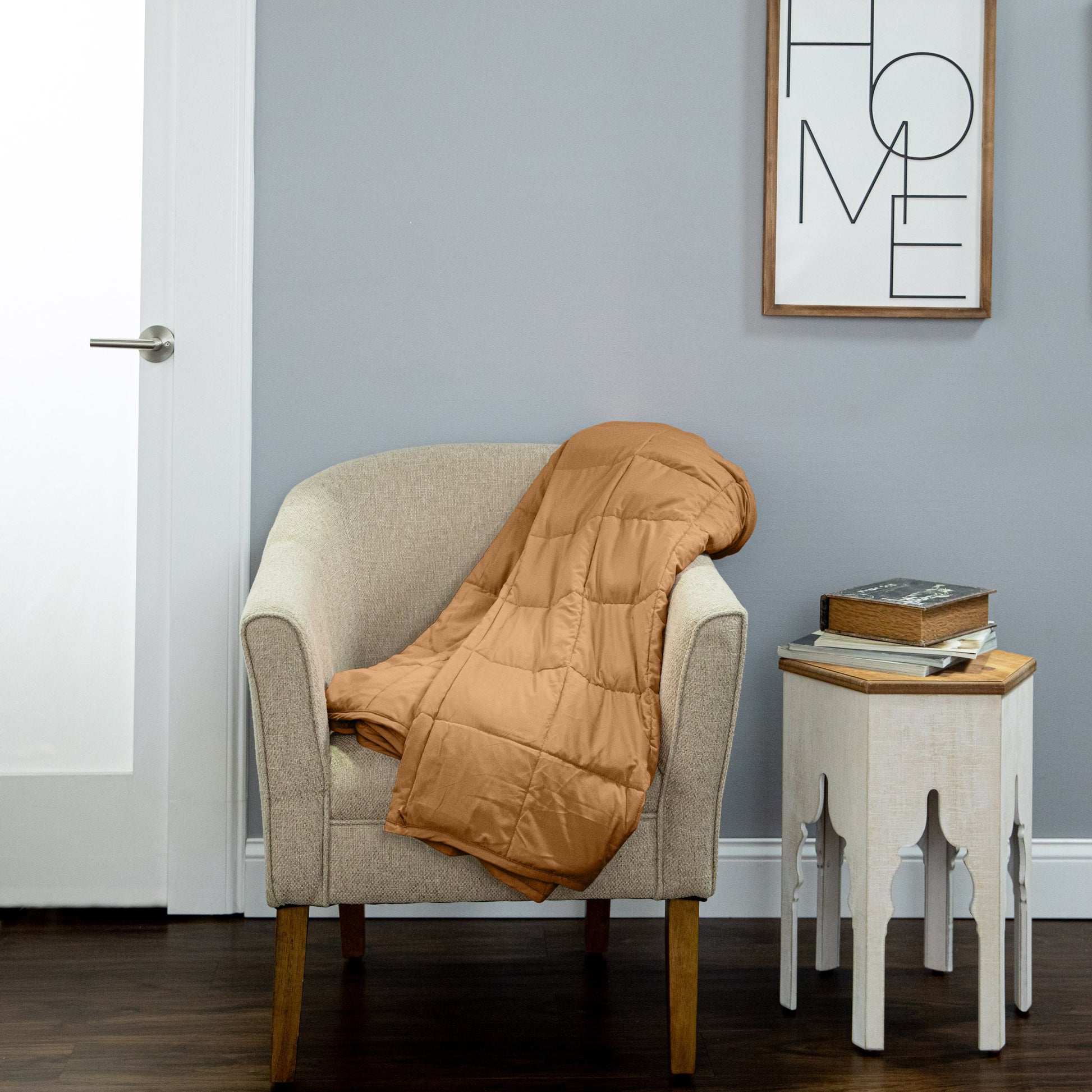 Weighted Quilted Microfiber Throw Blanket  - Taupe