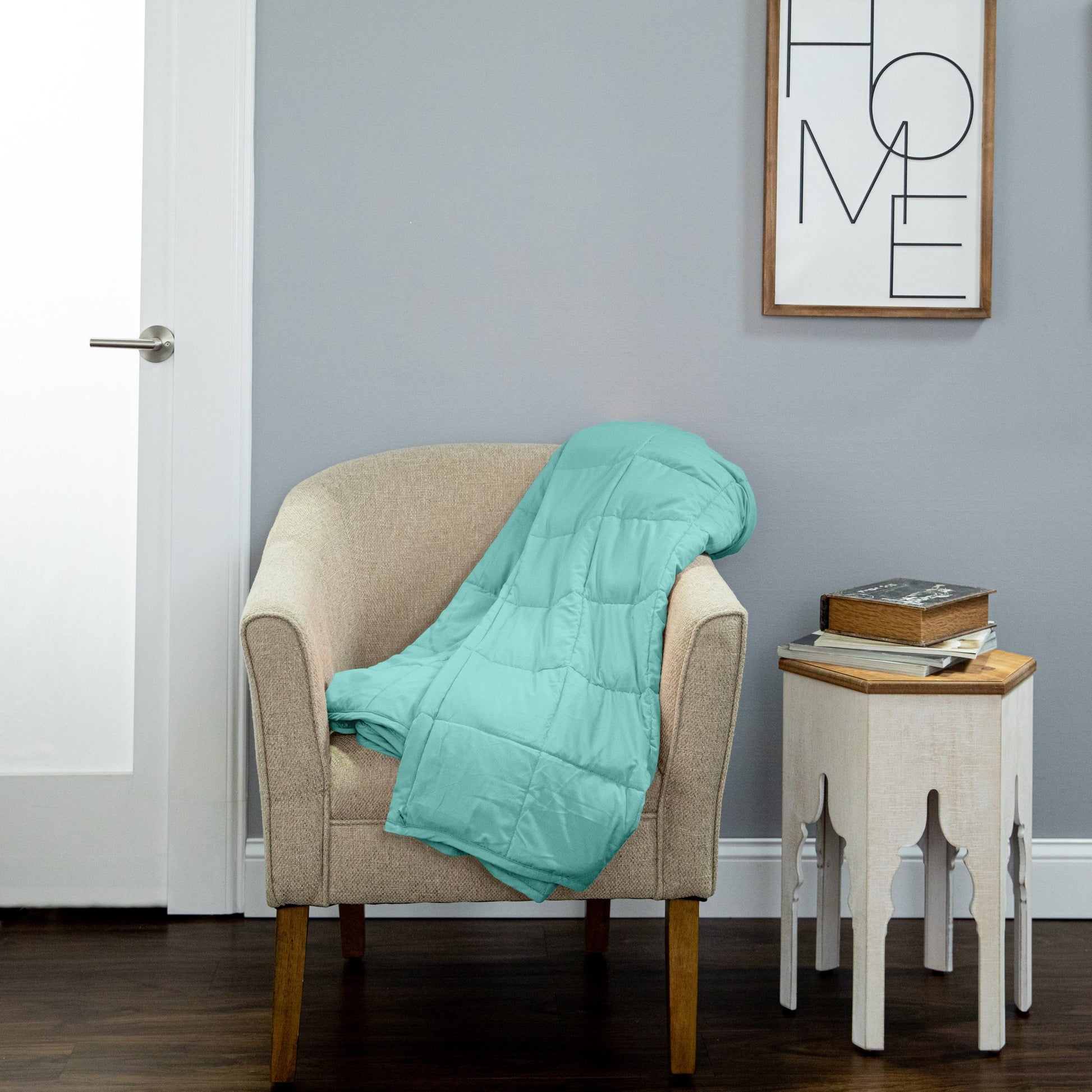 Weighted Quilted Microfiber Throw Blanket  - Turquoise