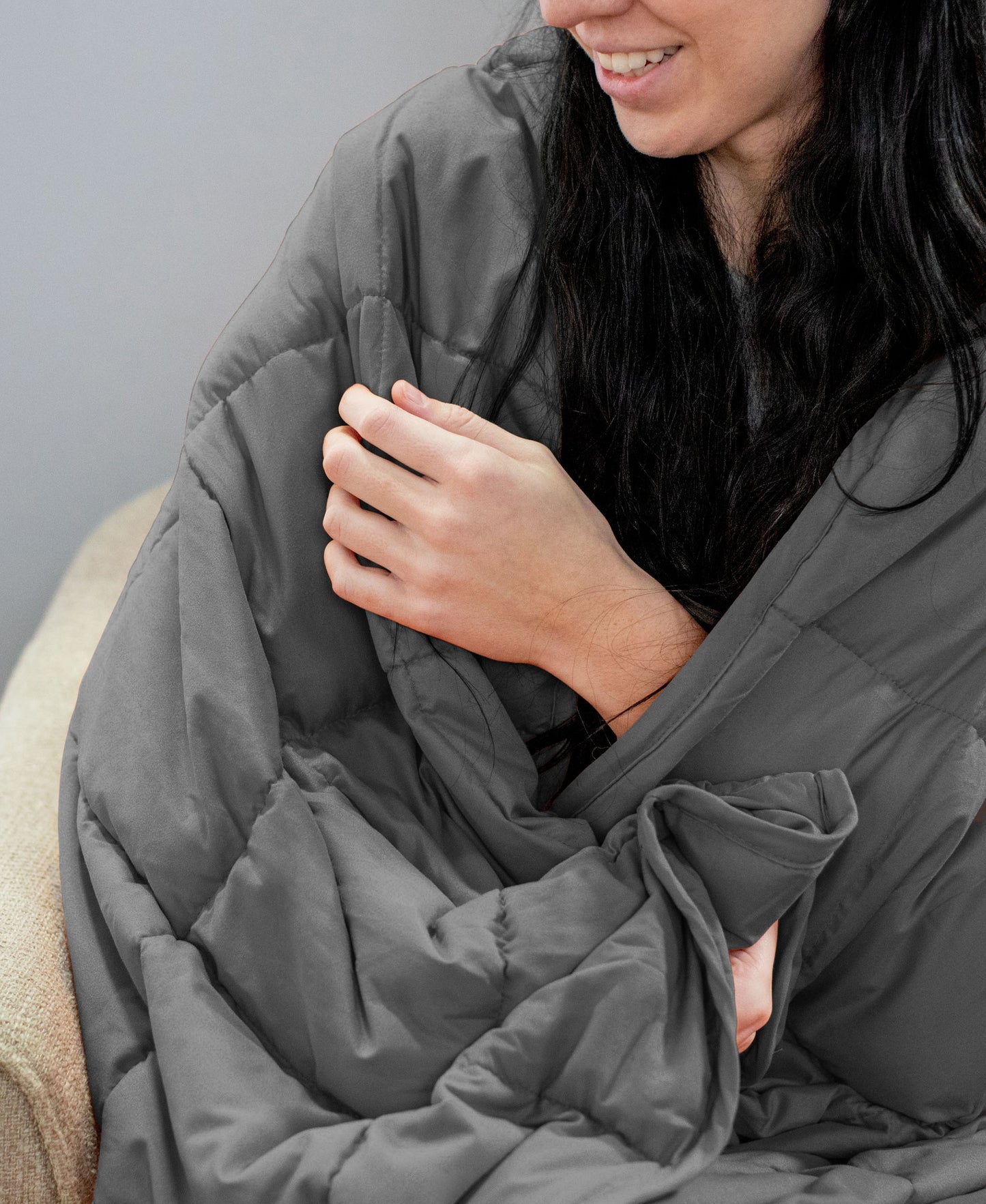 Weighted Quilted Microfiber Throw Blanket - Charcoal