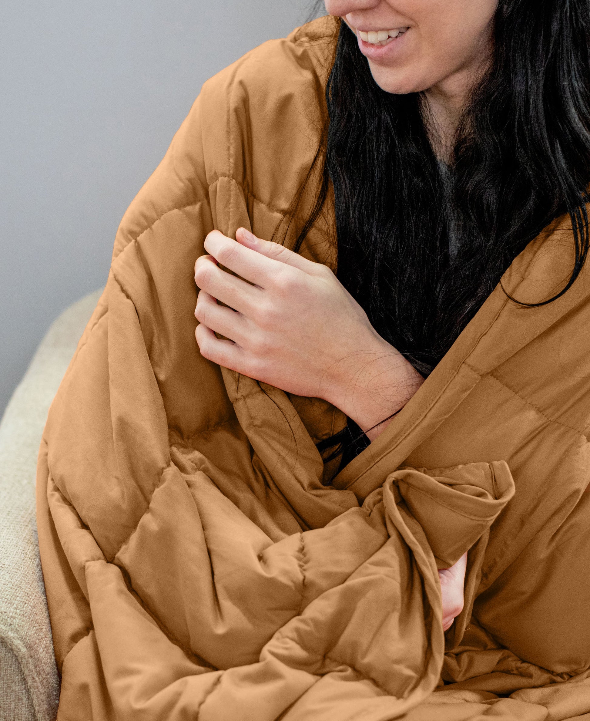 Weighted Quilted Microfiber Throw Blanket  - Taupe