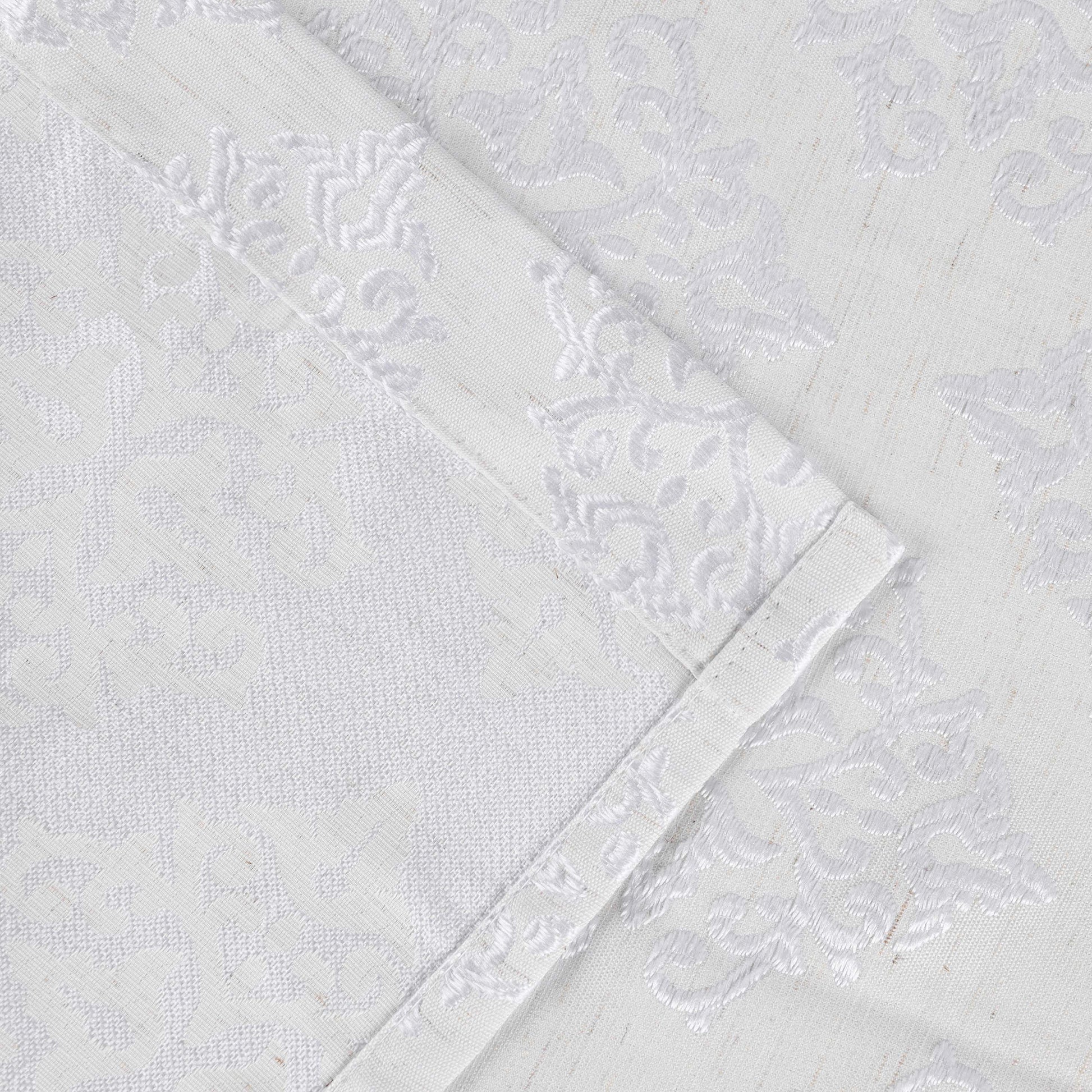 Venetian Damask Jacquard Curtain Panels, Set of 2 - White