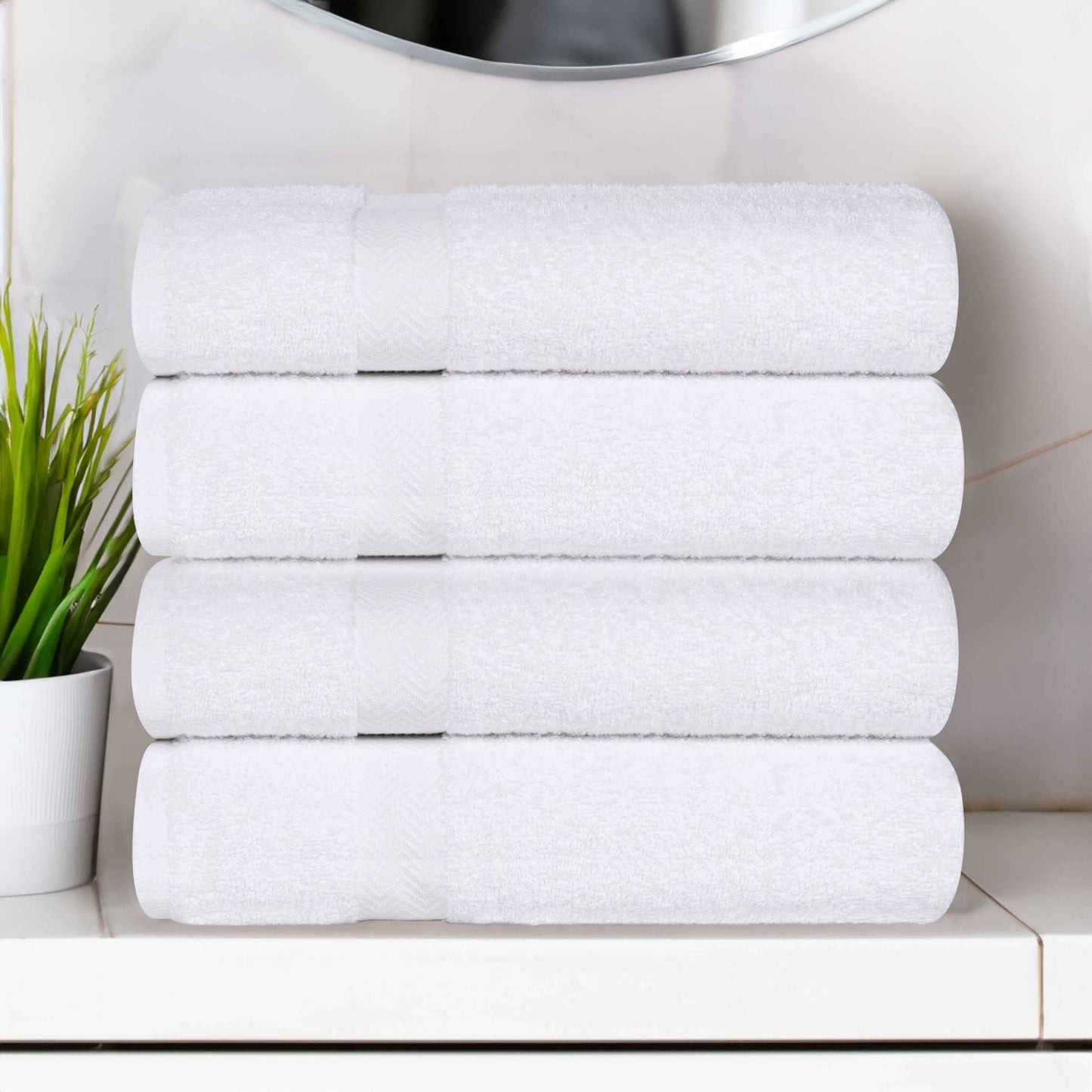 Cotton Highly Absorbent Eco-Friendly Quick Dry 4 Piece Bath Towel Set