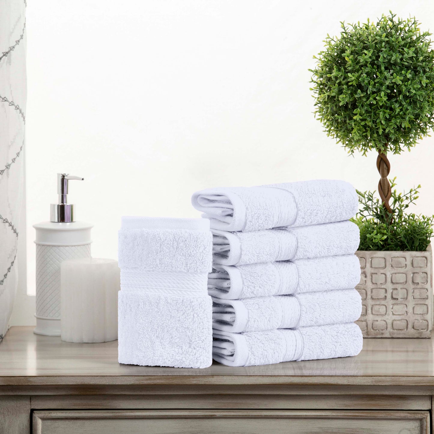 Madison Egyptian Cotton Pile Plush Heavyweight Face Towel Set of 6