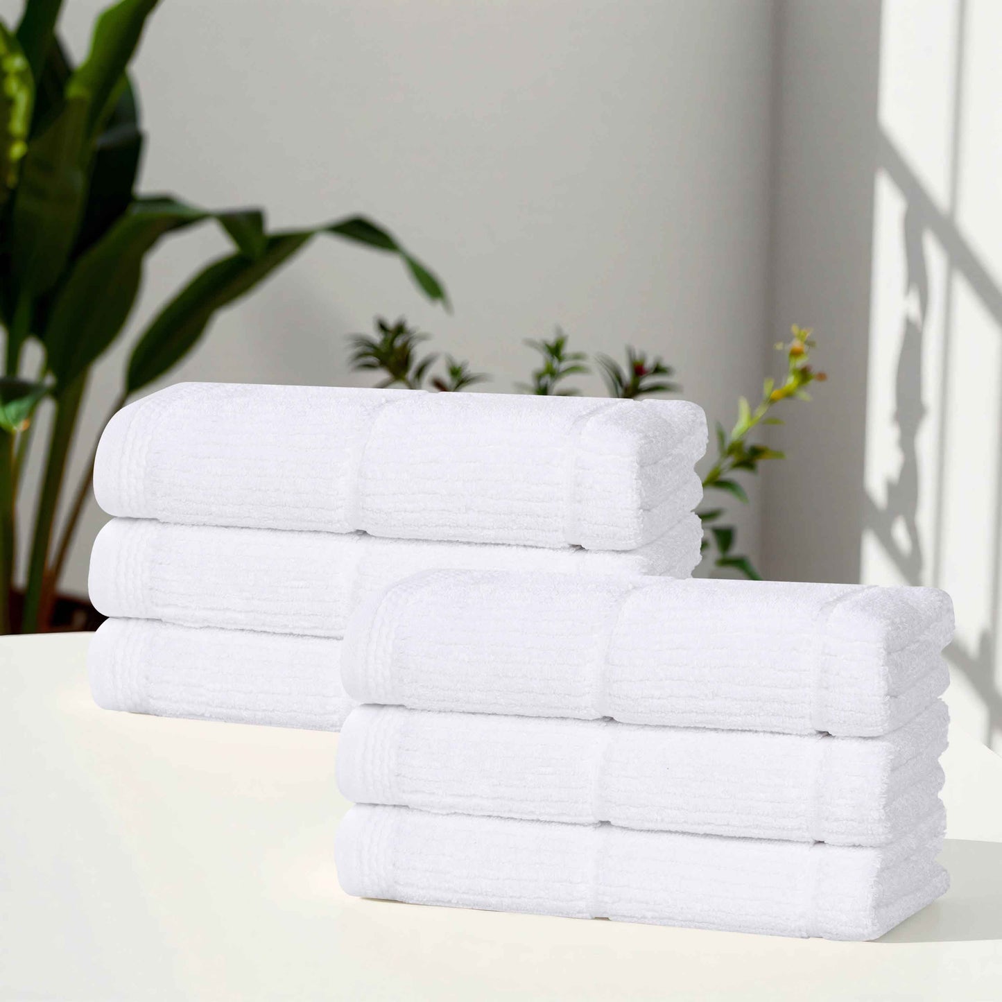 Milo Smart Twist Cotton Medium Weight Solid Hand Towels, Set of 6