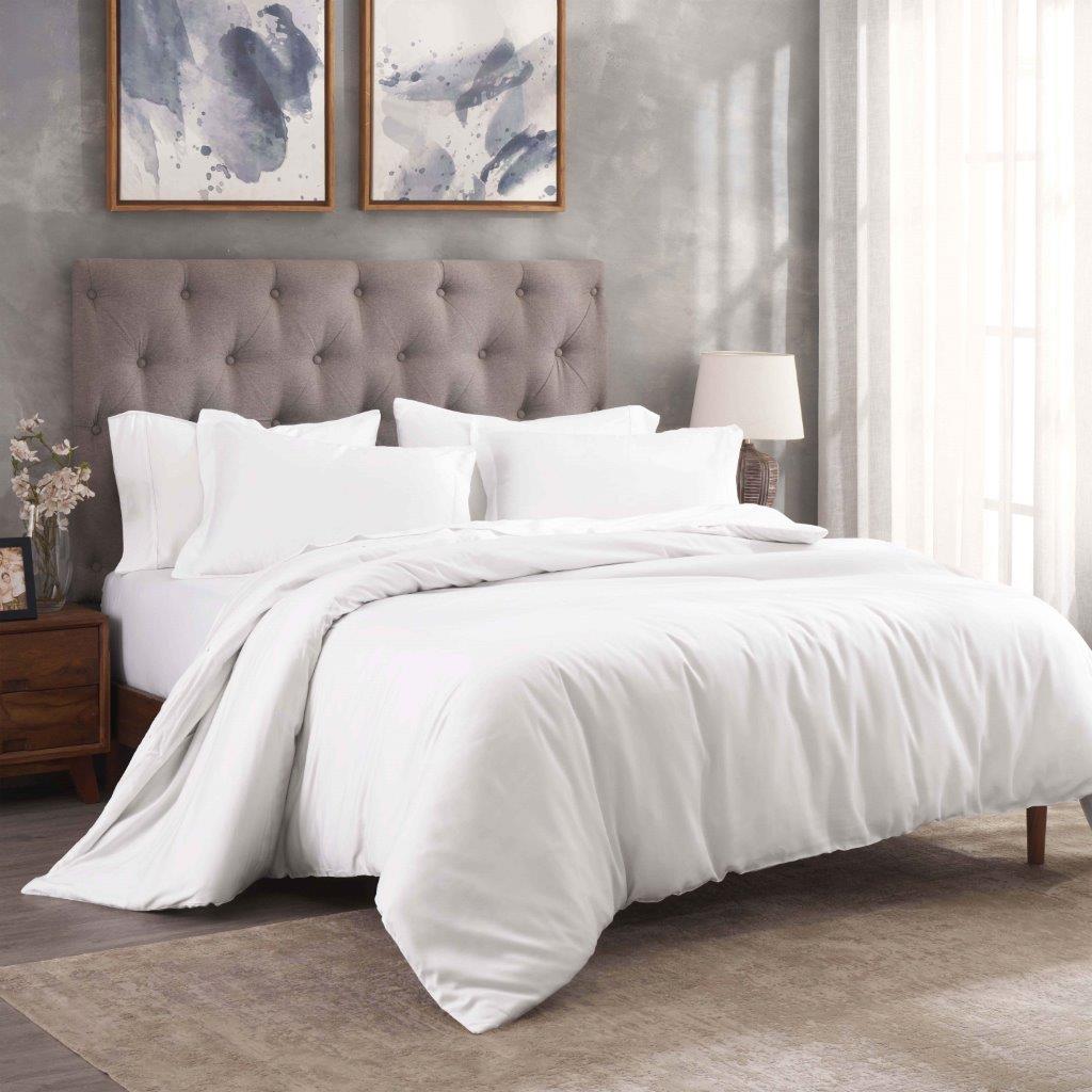 300 Thread Count Modal from Beechwood Solid Duvet Cover Set - White