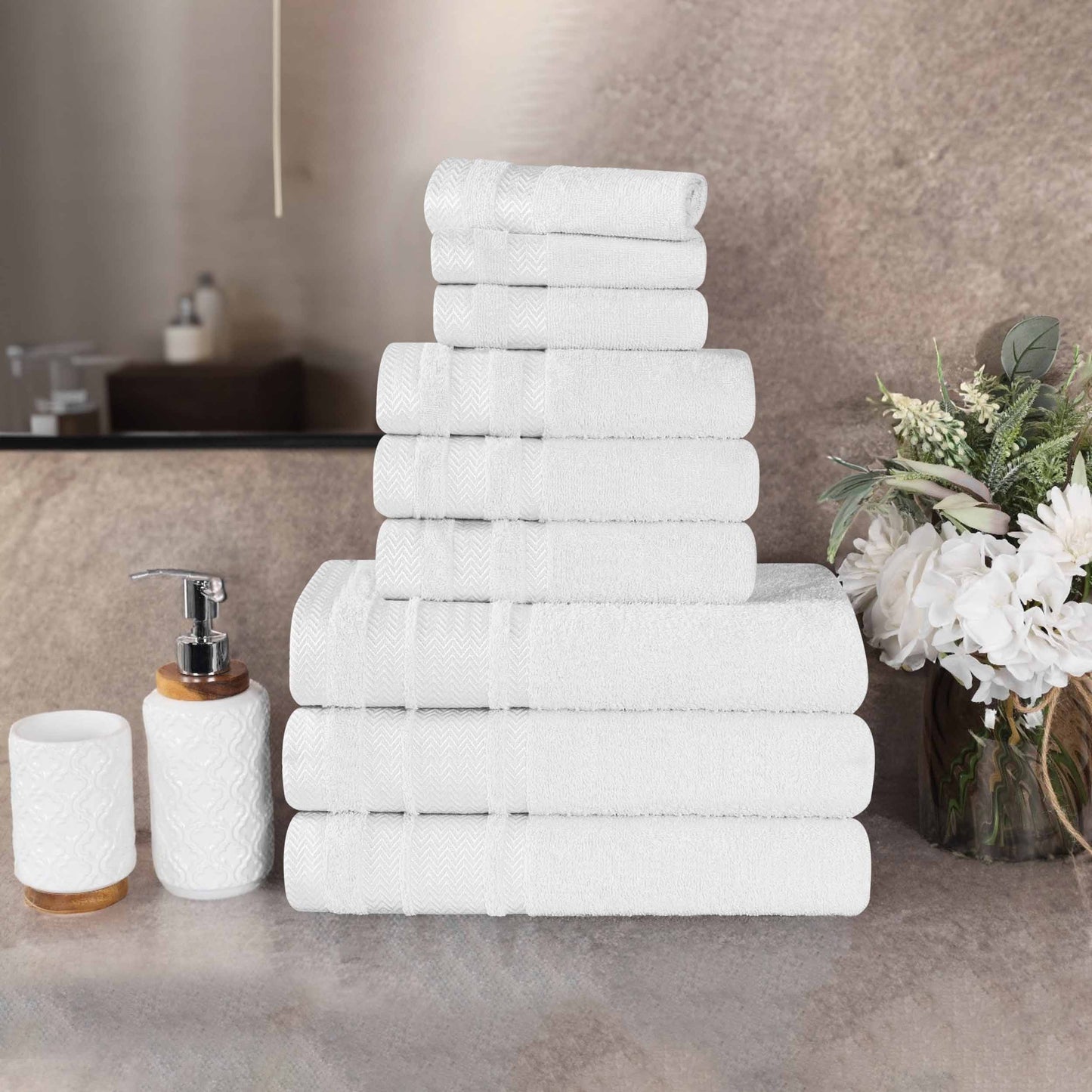 Hays Cotton Medium Weight 9 Piece Assorted Bathroom Towel Set