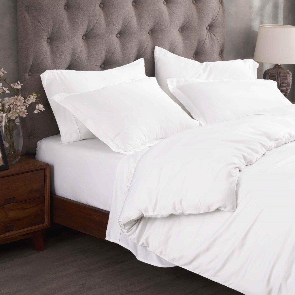 300 Thread Count Modal from Beechwood Solid Duvet Cover Set - White