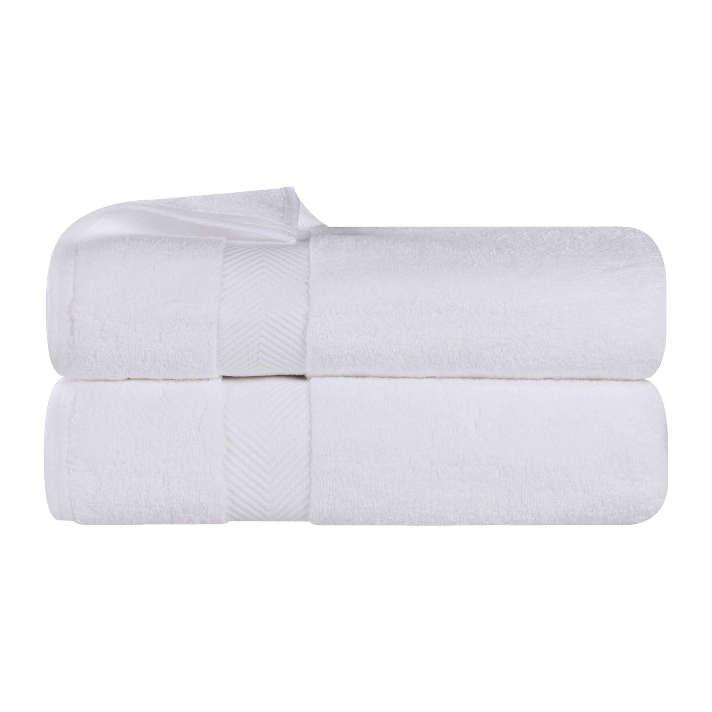 Zero Twist Smart Dry Combed Cotton 2 Piece Bath Towel Set - White