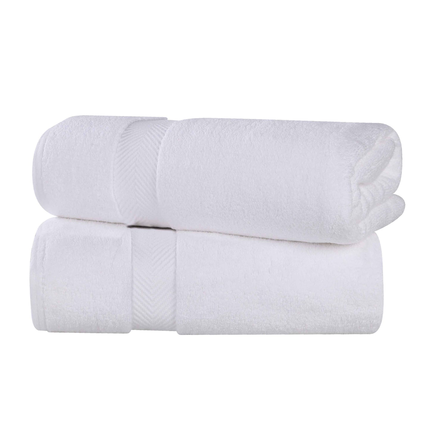 Zero-Twist Smart-Dry Combed Cotton 2 Piece Bath Sheet Set - White