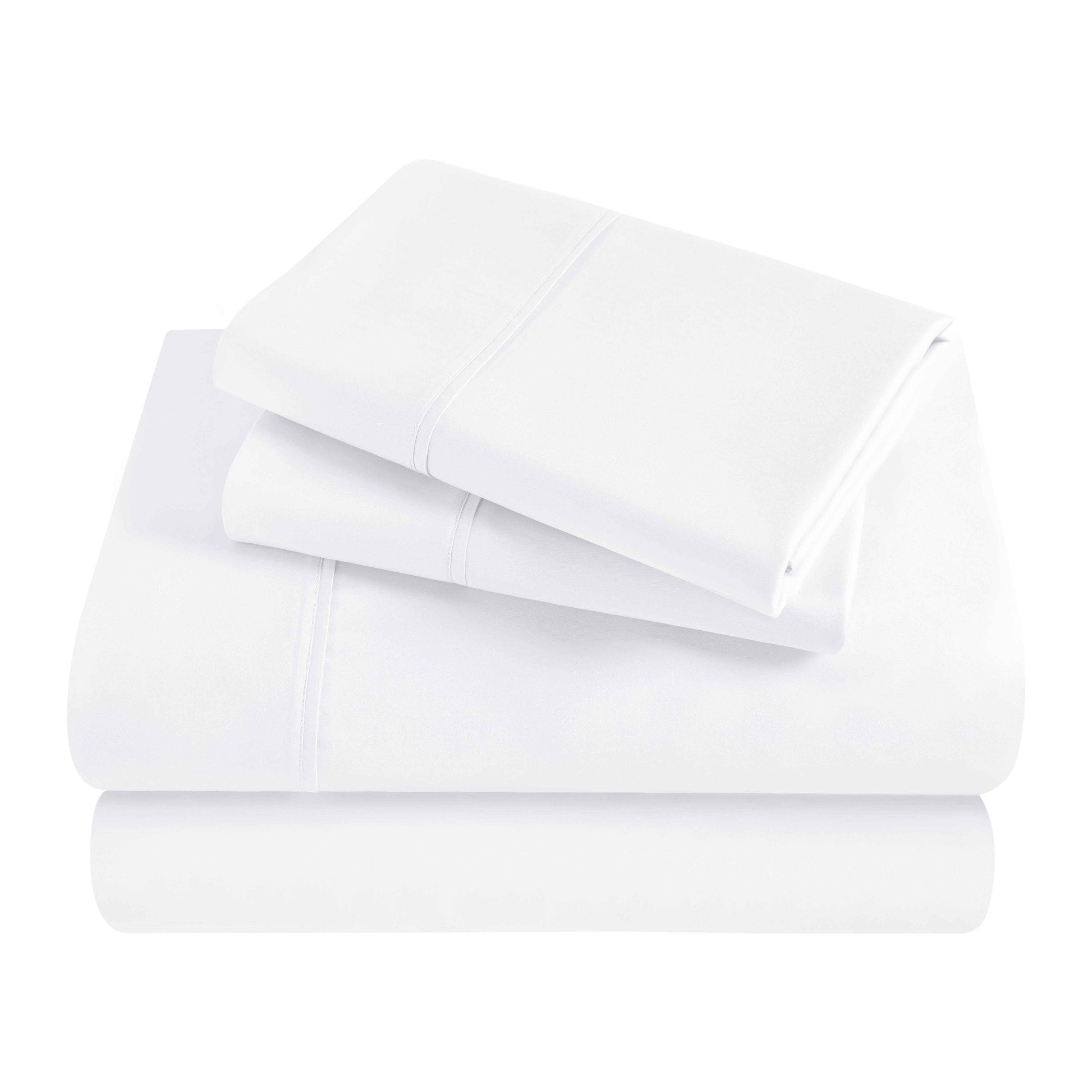Egyptian Cotton 300 Thread Count Solid Deep Pocket Sheet Set - White