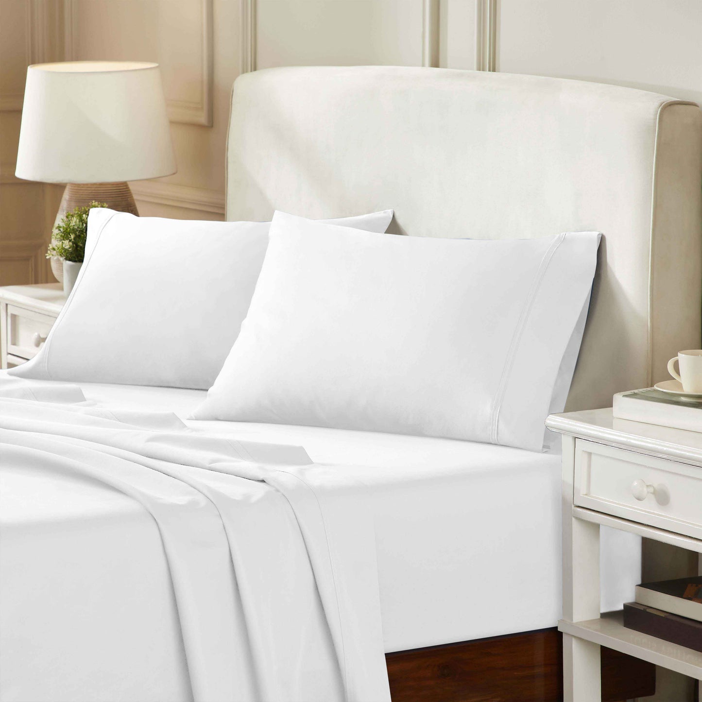 850 Thread Count Cotton Solid Luxury Pillowcases, Set of 2
