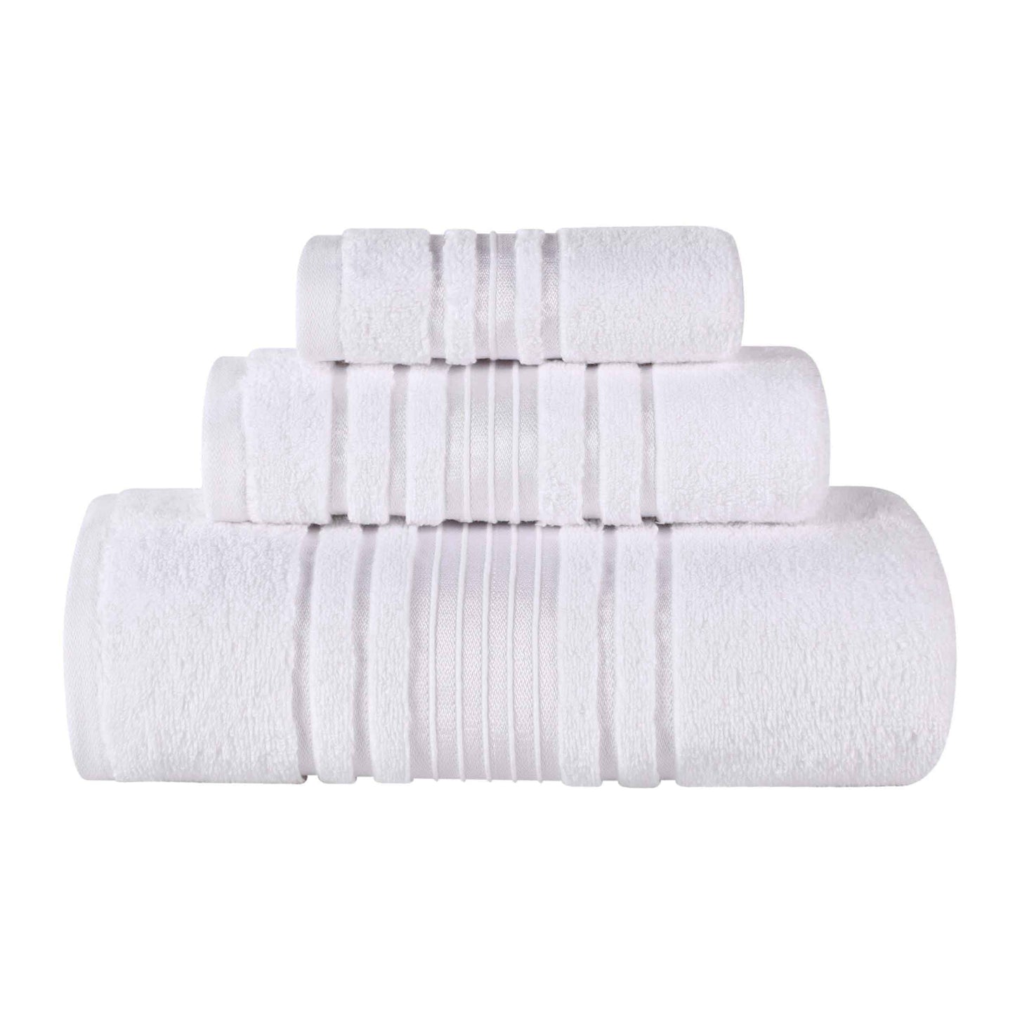 Sadie Zero Twist Cotton Solid Absorbent 3 Piece Towel Set